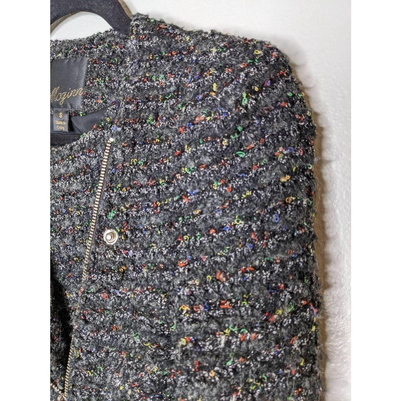 Mcginn Nordstrom Tweed Black cheapest Multicolor Zip Jacket Small