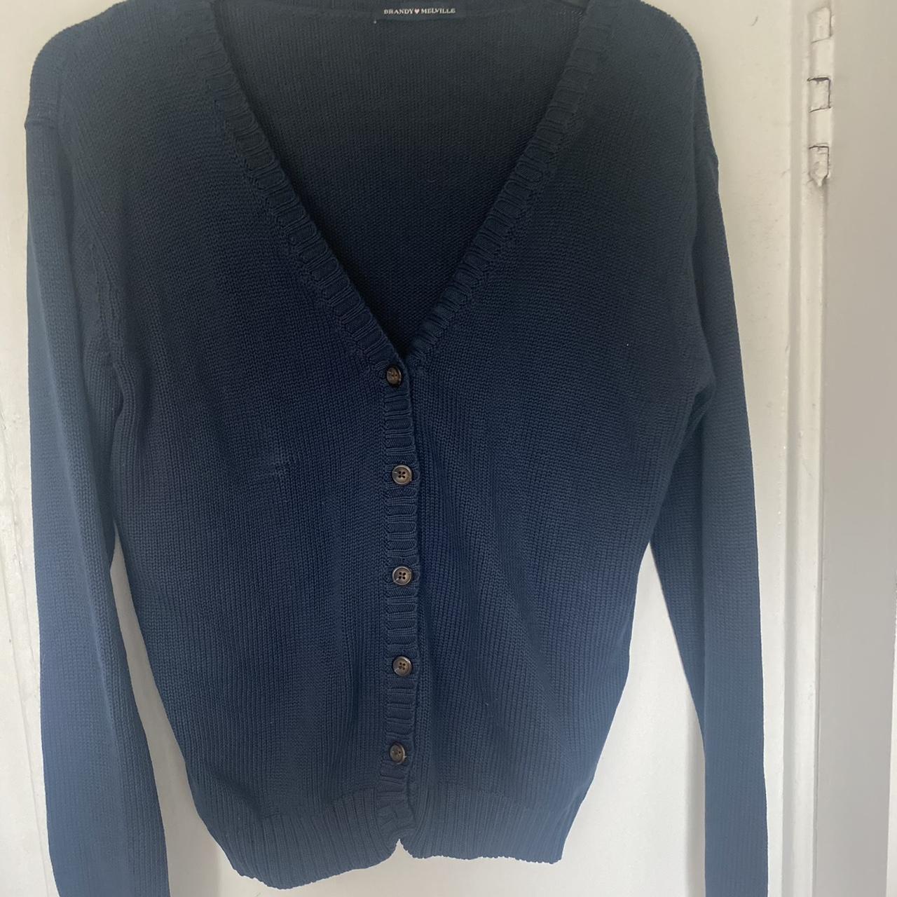 blue brandy melville cardigan 🐈 -best fits sizes... - Depop