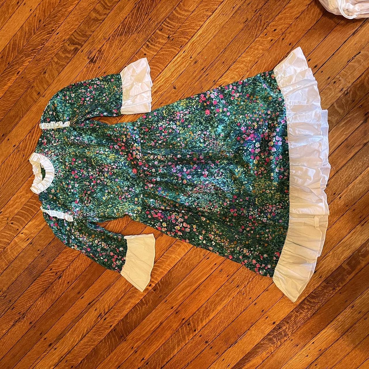 Batsheva dress size 0 Some of the turquoise ink bled... Depop