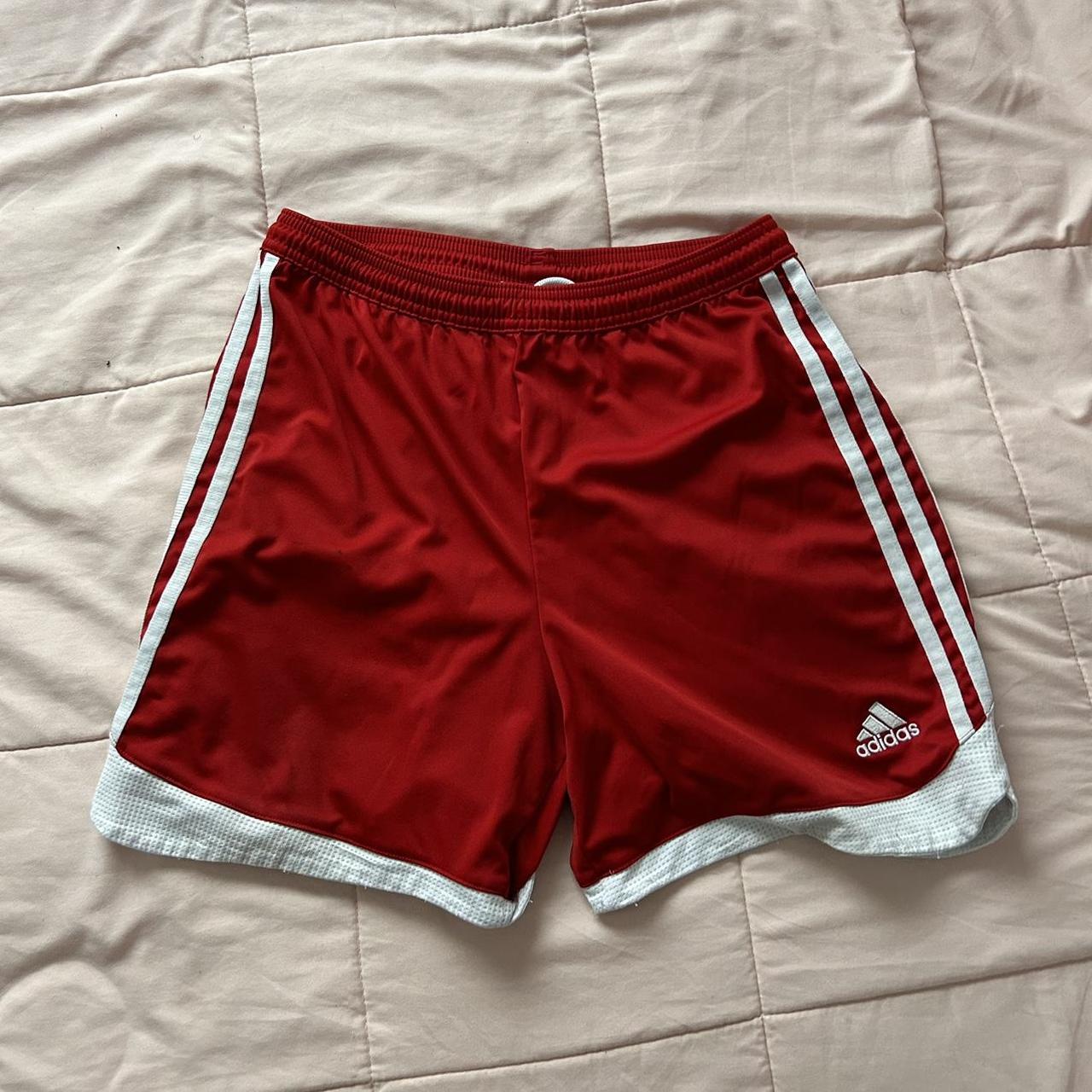 red adidas soccer/gym shorts size small or medium Depop