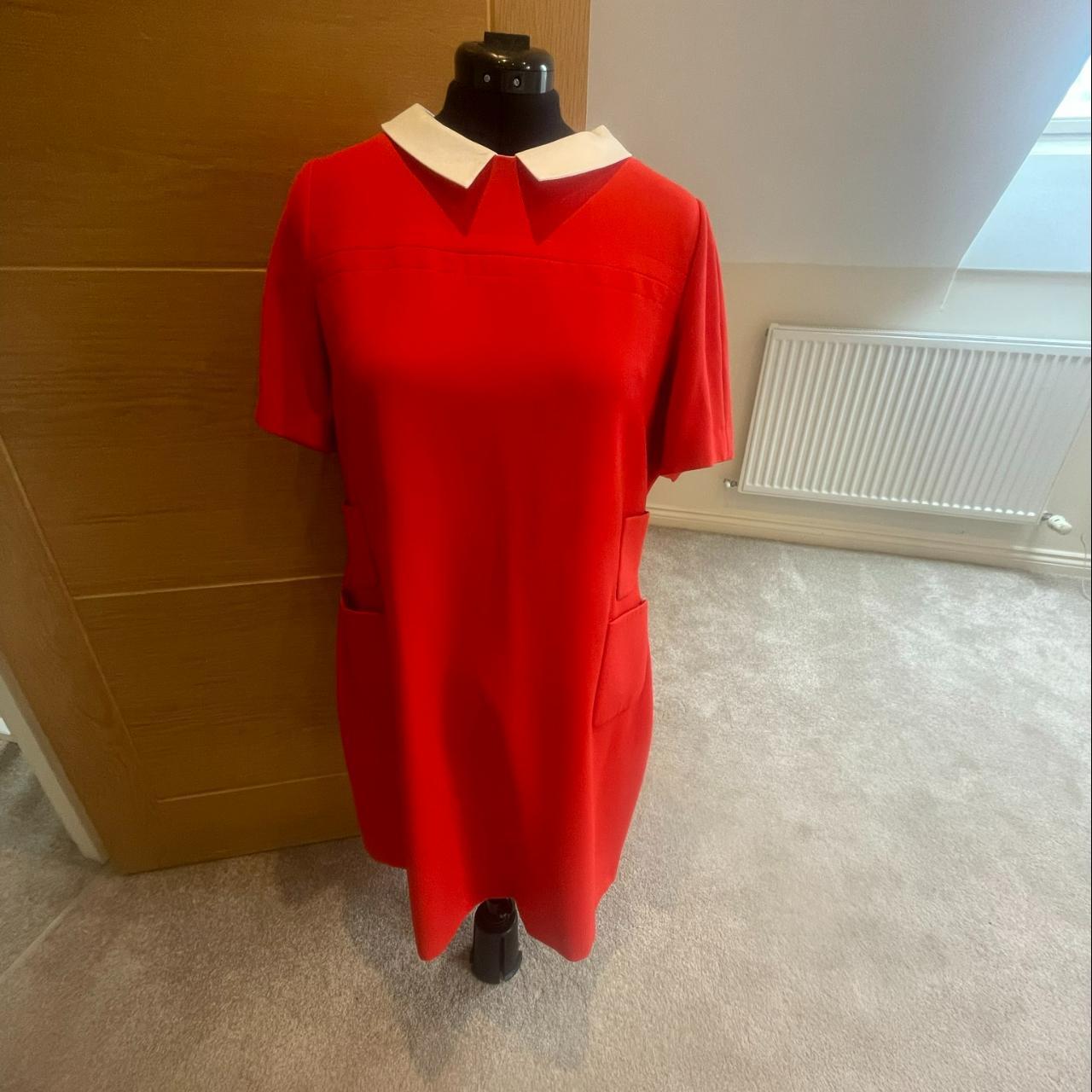 HOBBS orange dress with detachable white