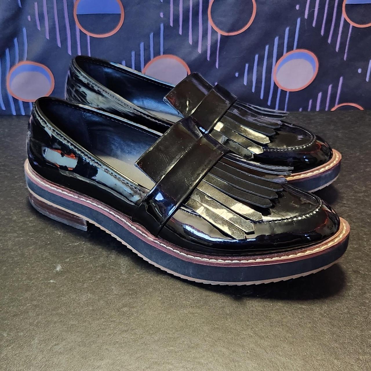 American Eagle platform patent loafers size 10....