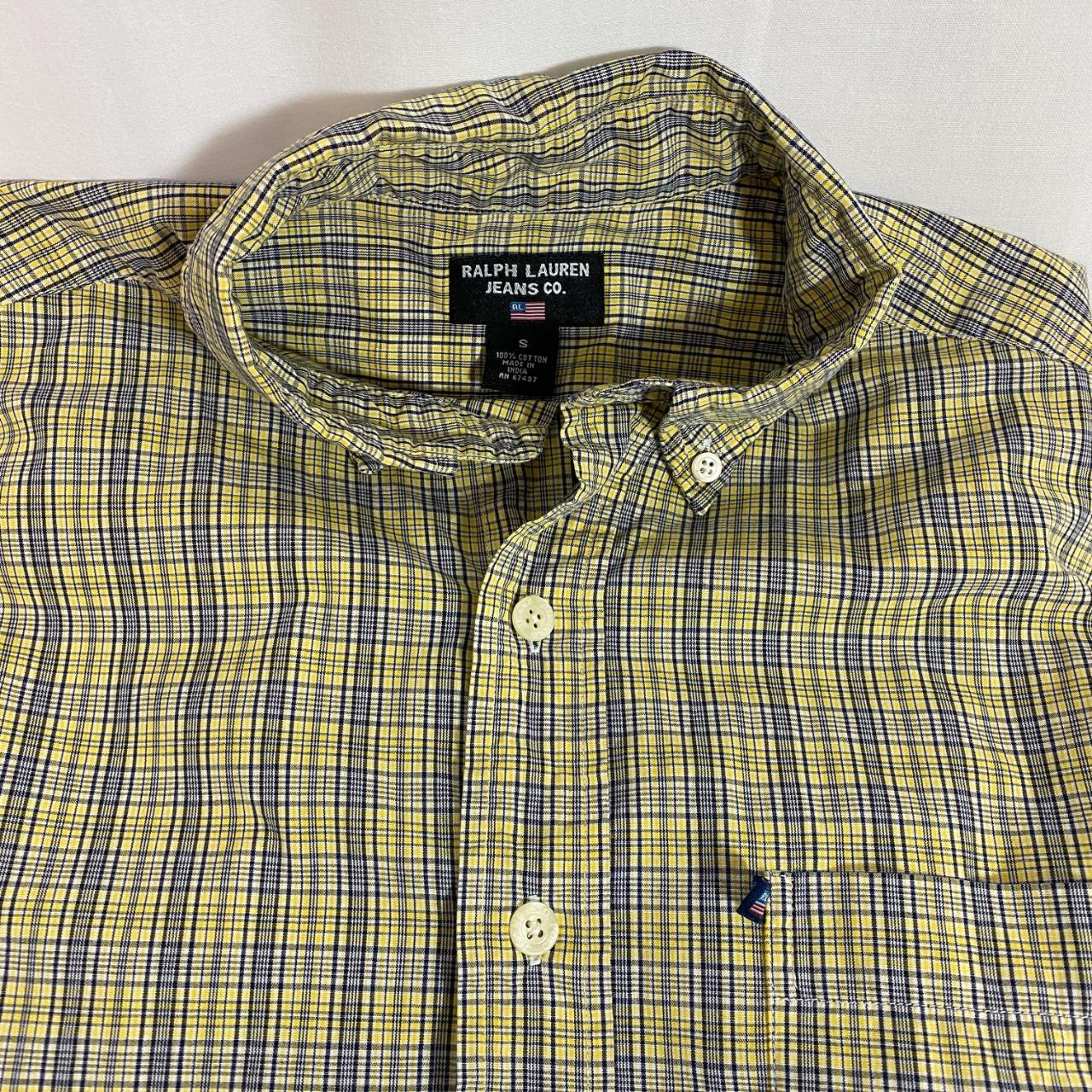 Ralph Lauren Jeans Co Mens Shirt Yellow Plaid Button... Depop