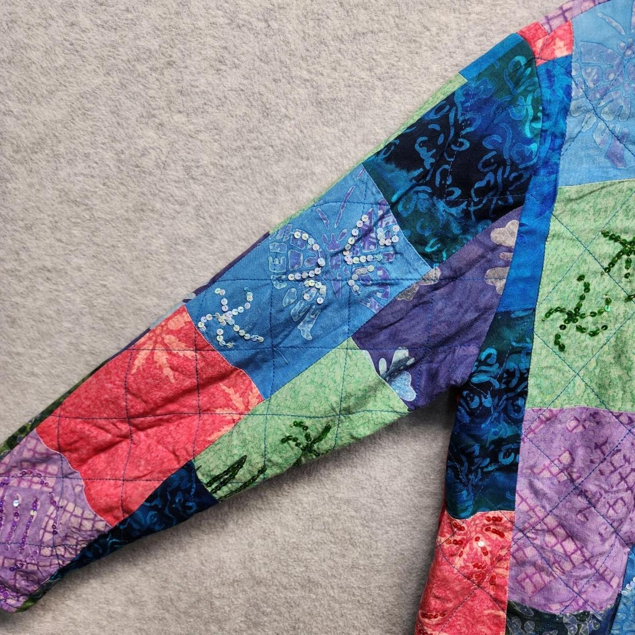 Women's Jacket - Multi - M – Patchwork Quilted Ja… - image 2