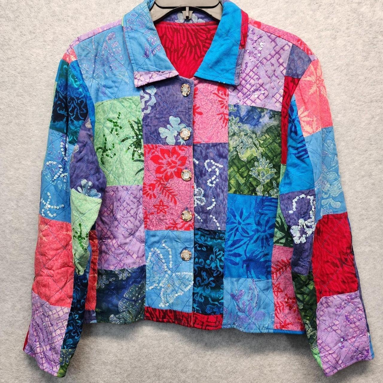 Women's Jacket - Multi - M – Patchwork Quilted Ja… - image 1