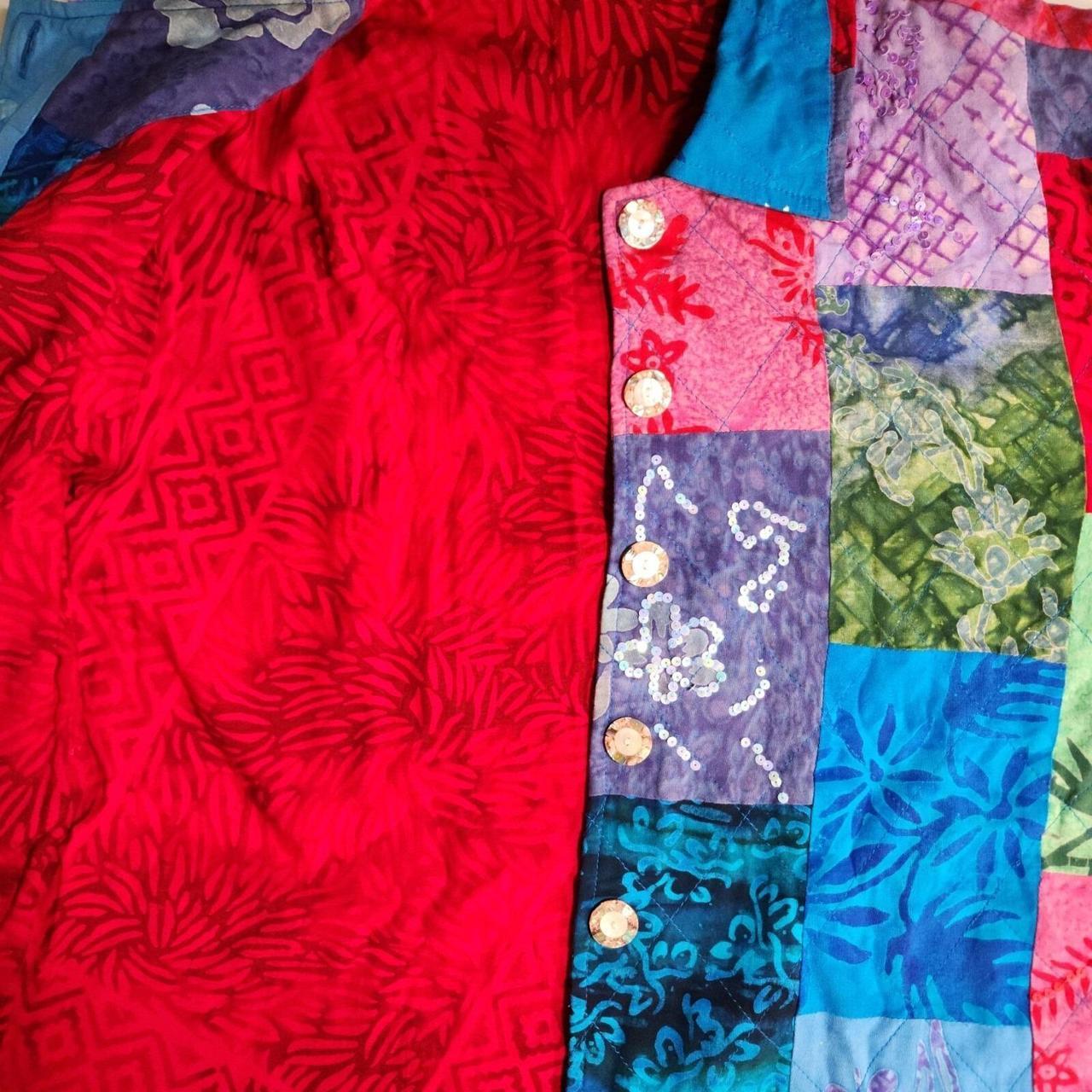 Women's Jacket - Multi - M – Patchwork Quilted Ja… - image 7