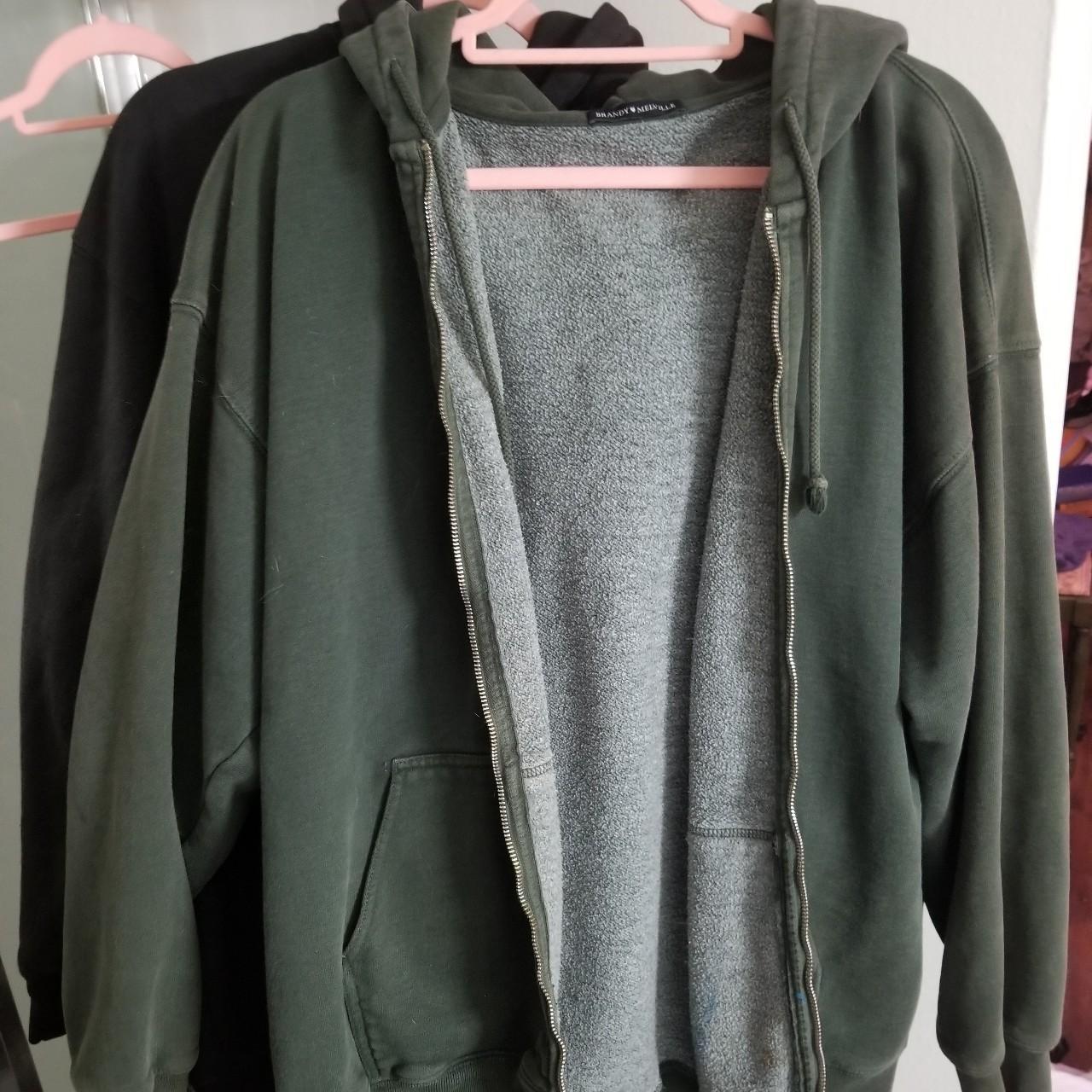 Carla Hoodie Brandy Melville Green Zip Up Carla Hoodie Sage Green