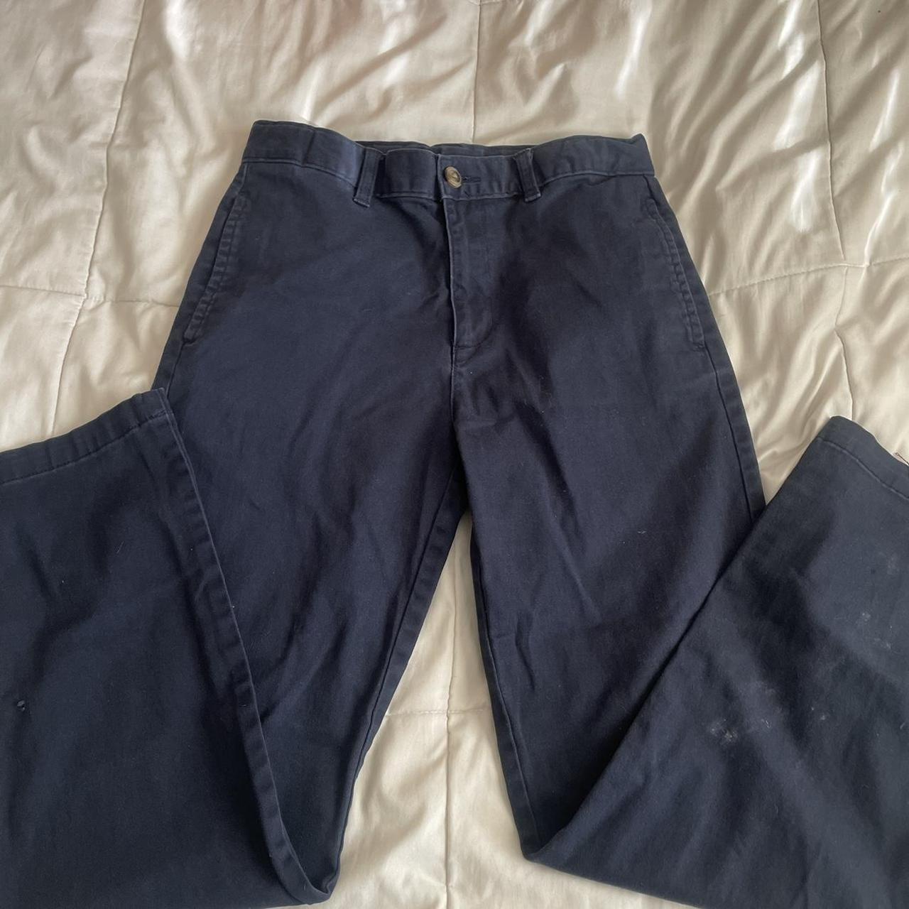 Blue high rise khaki/chino material type reminds me... - Depop