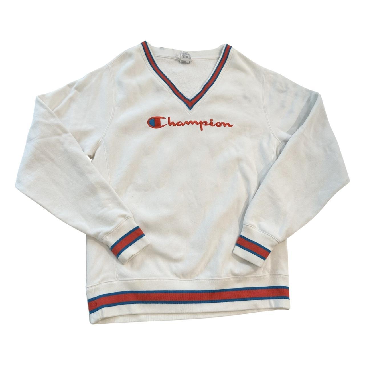 Champion white v neck sweatshirt hotsell