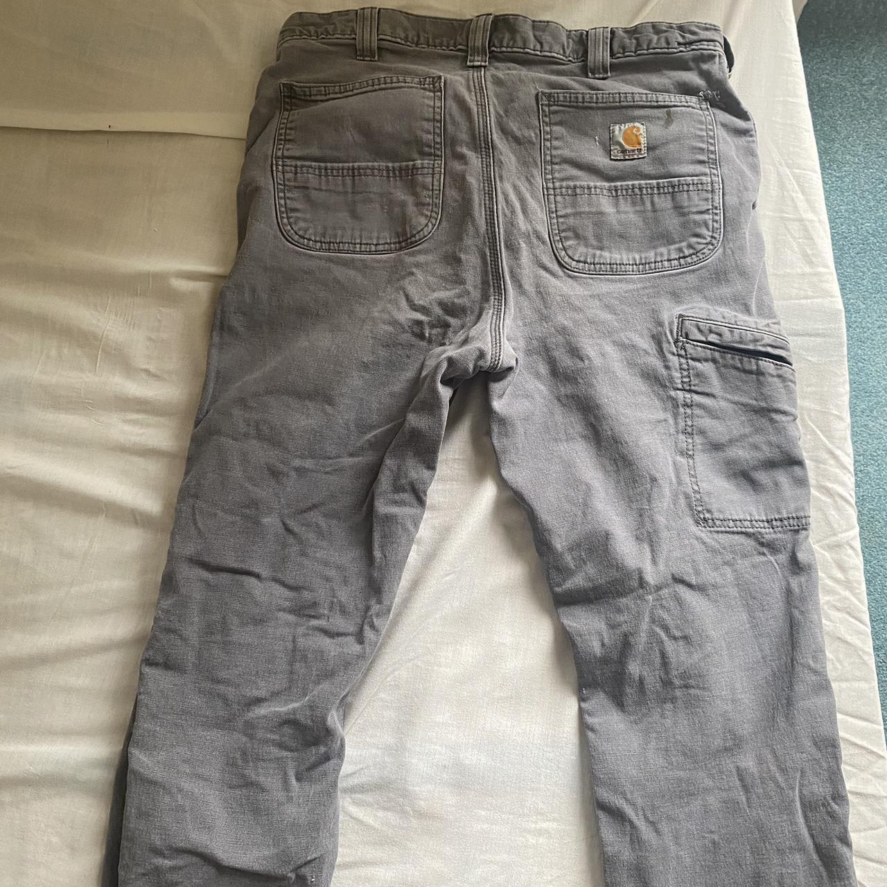 grey carhartt carpenter trousers waist 34-32 - Depop