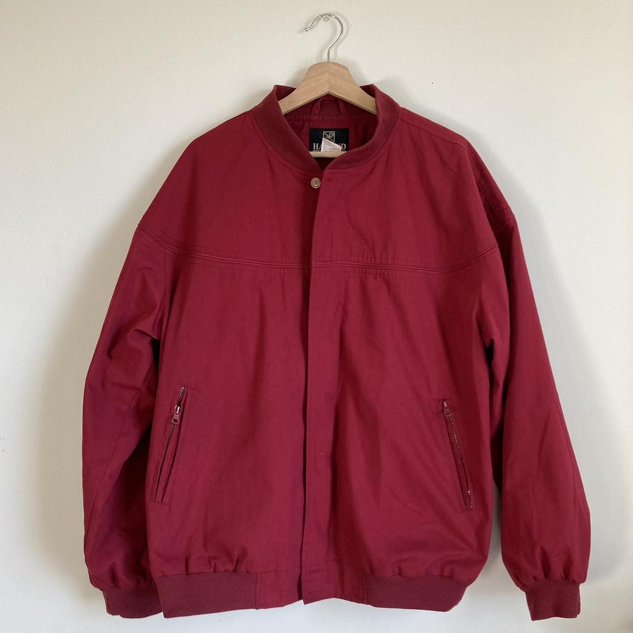 Vintage red bomber jacket by Haband in great... - Depop