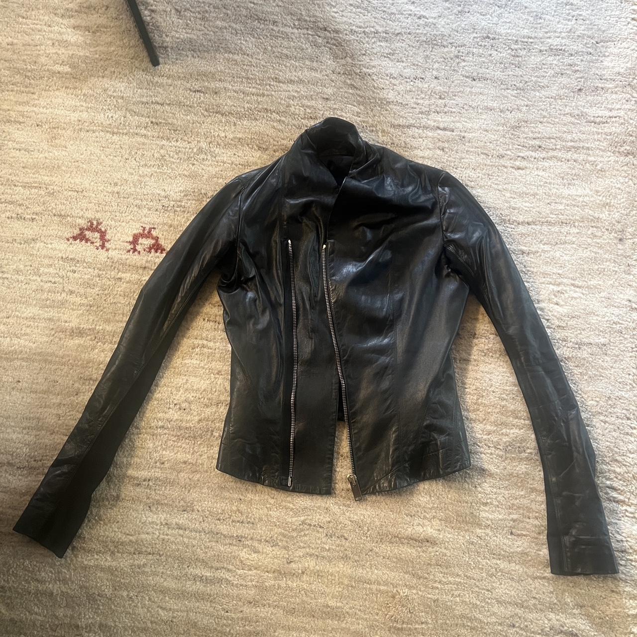 Rick Owens Women's Black and Silver Jacket | Depop