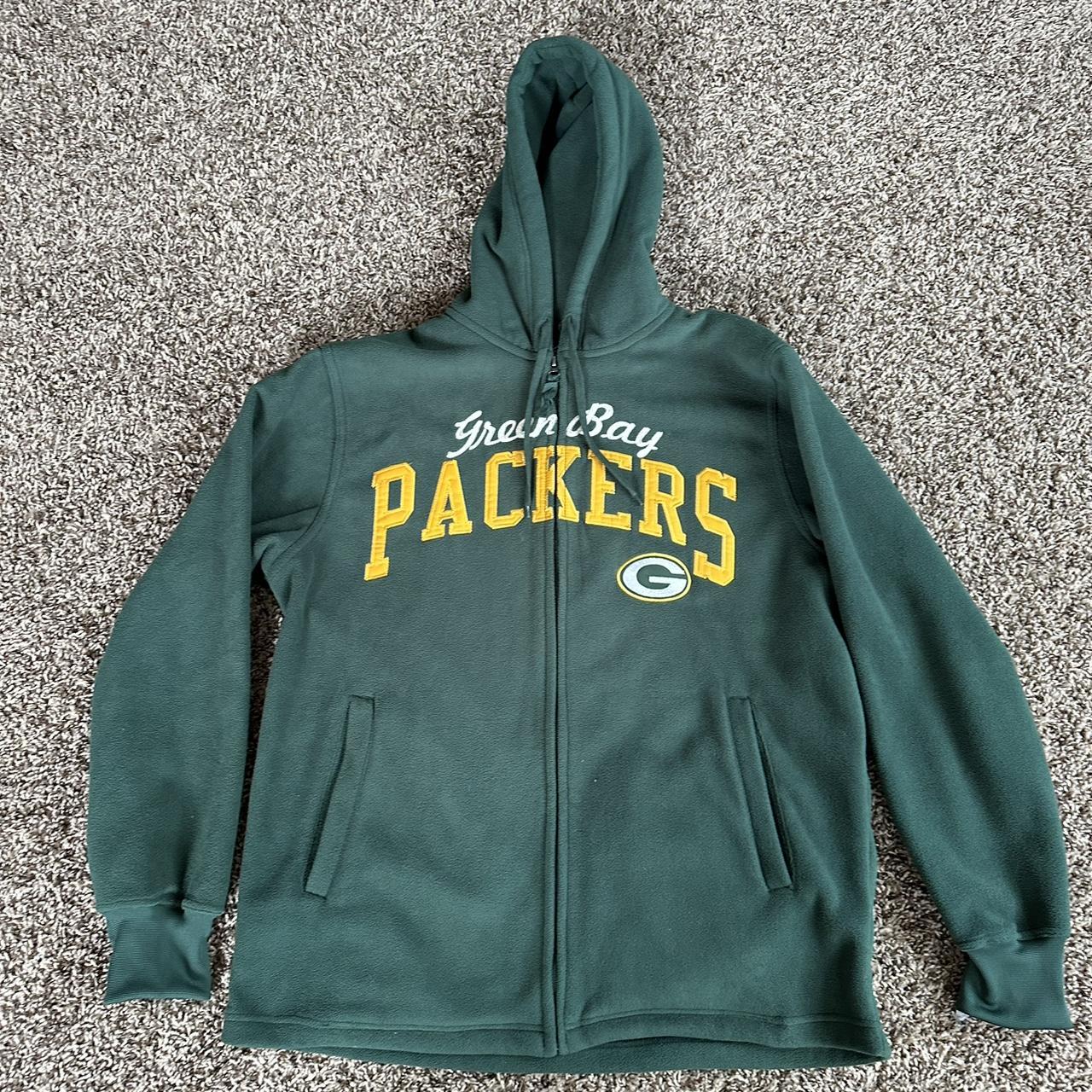 Y2K Green Bay packers zip up jacket Mens size - Depop