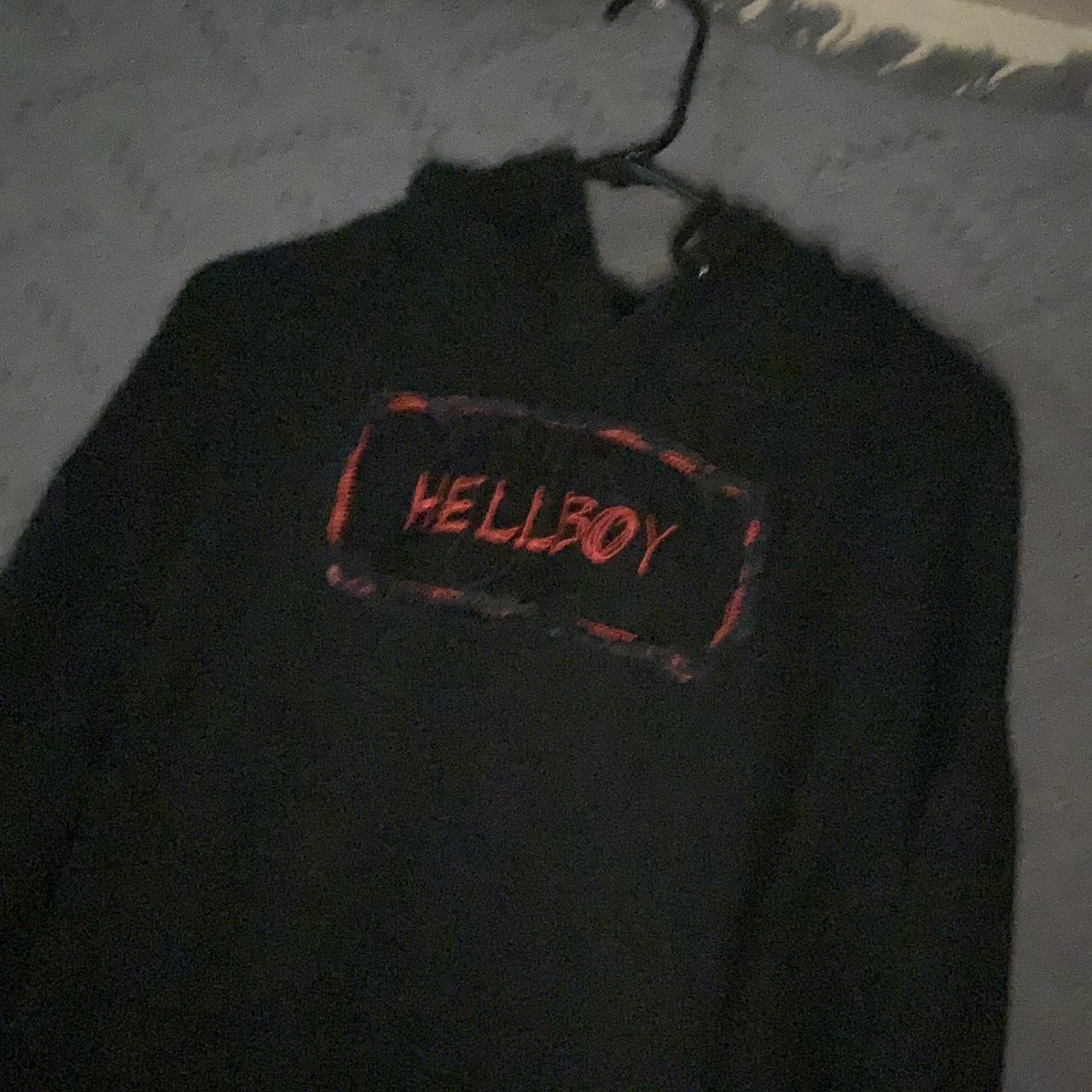 lil peep hellboy hoodie worn handful of... - Depop