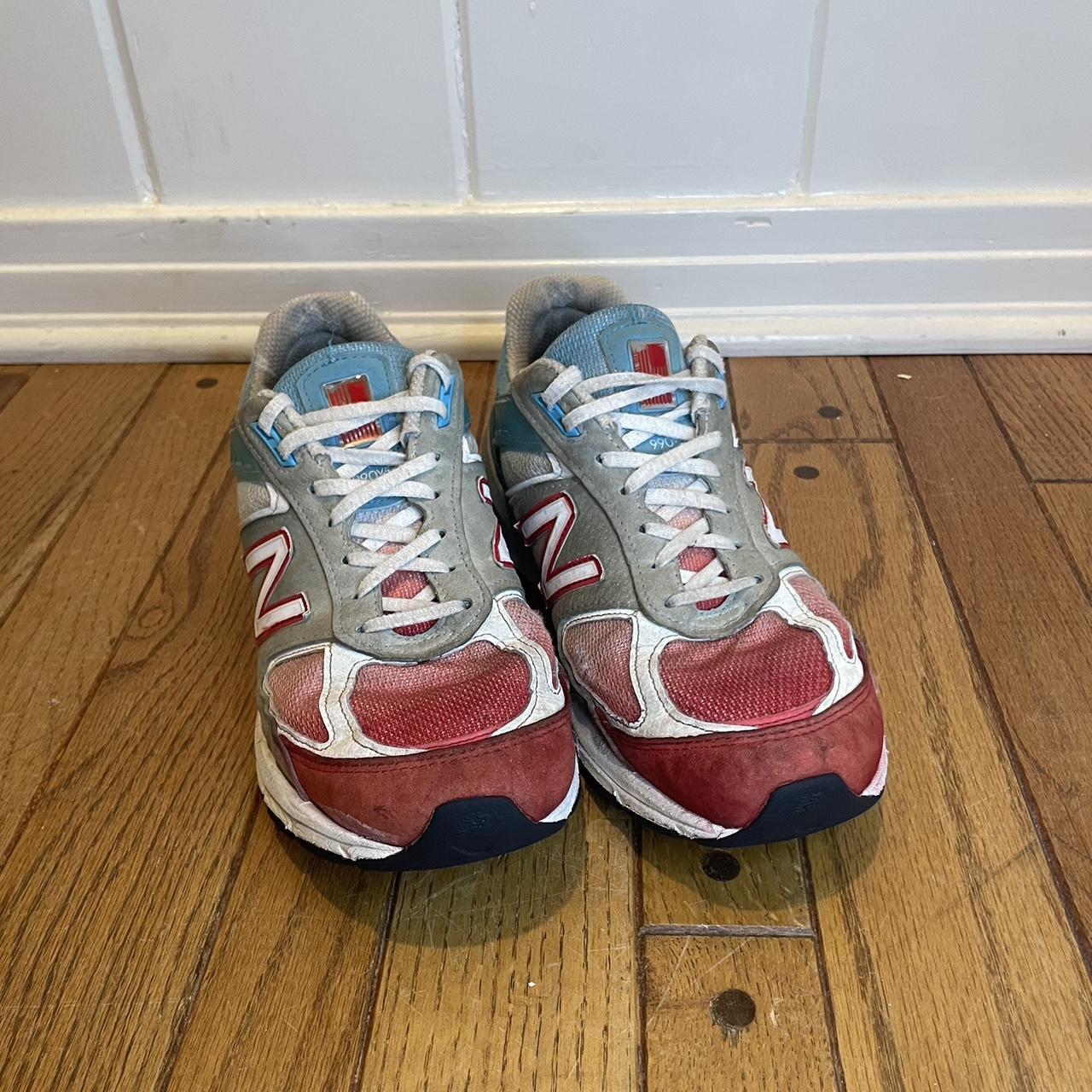 New Balance 990v5 red/blue/white BOMBPOP Men's Depop - Main Image