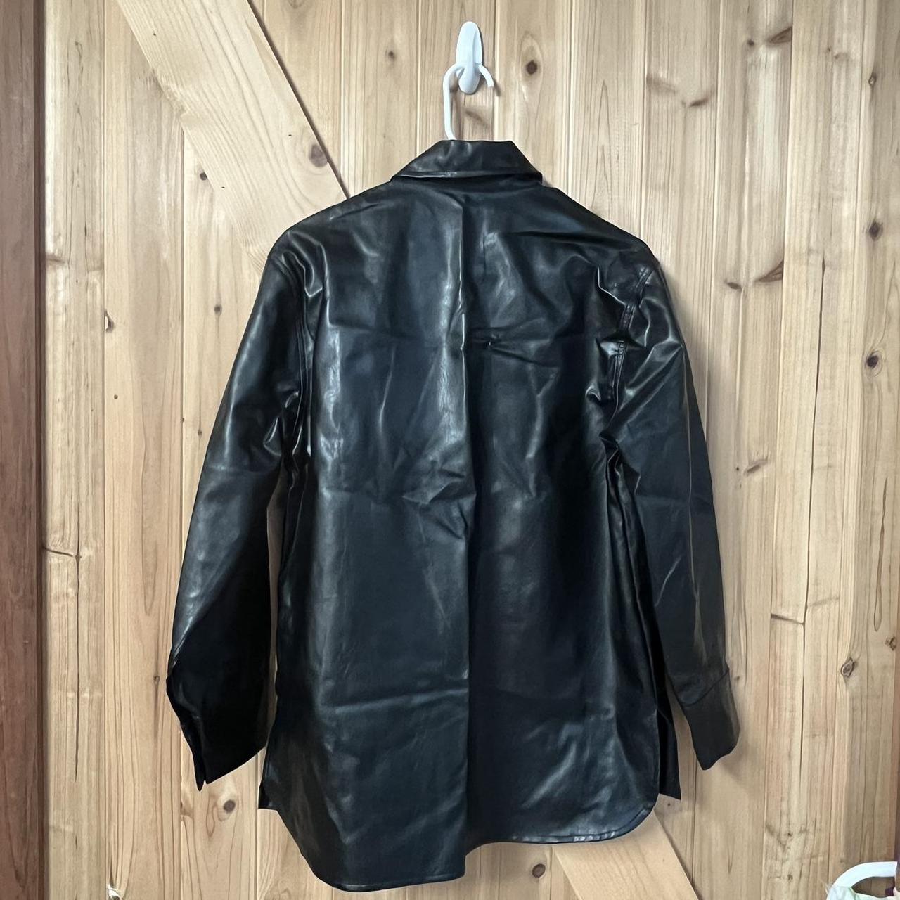 cider faux leather jacket • worn once, it has no... Depop
