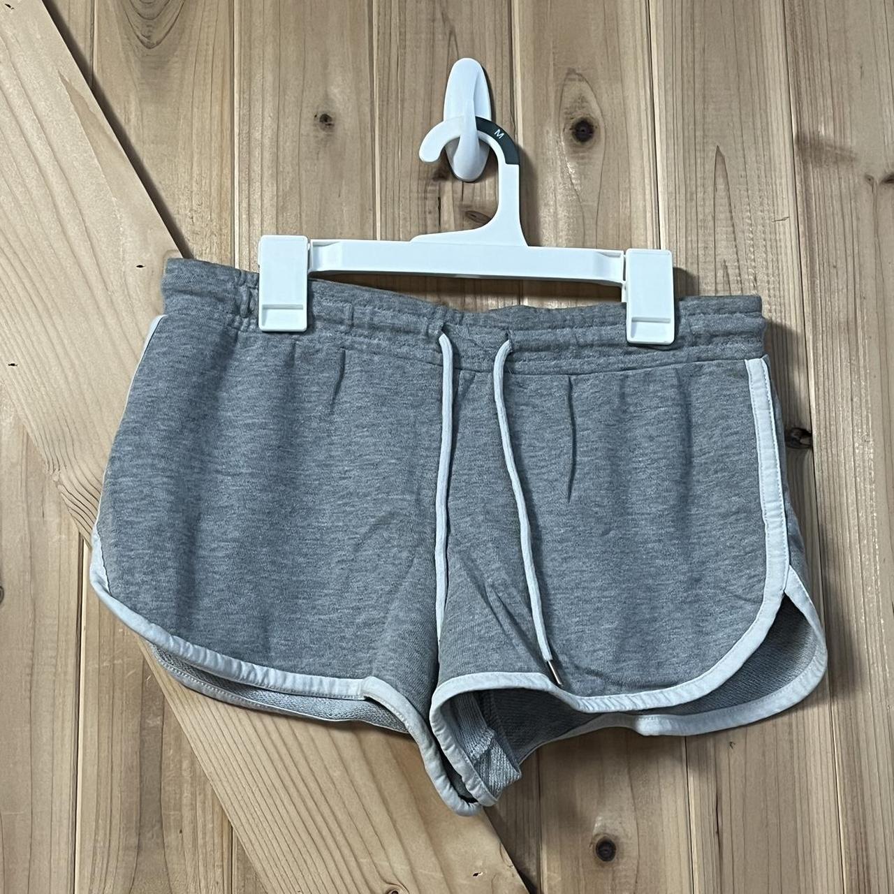 Grey shorts with white hot sale trim