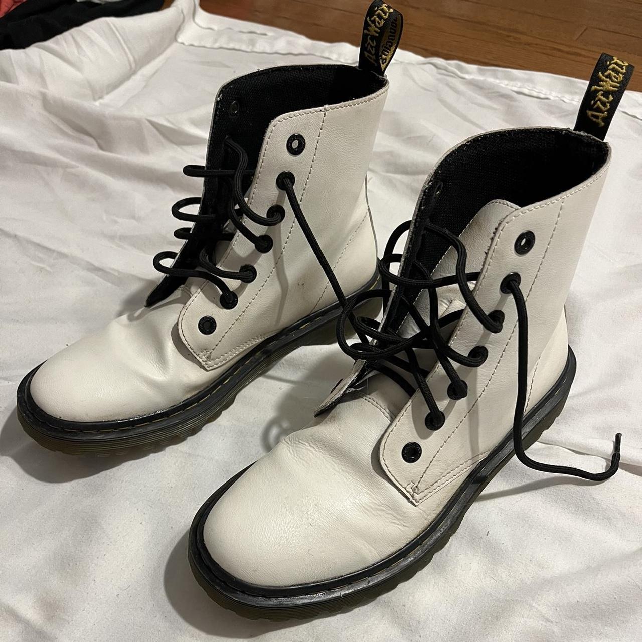 Dr. Martens Women's White and Black Boots (3)