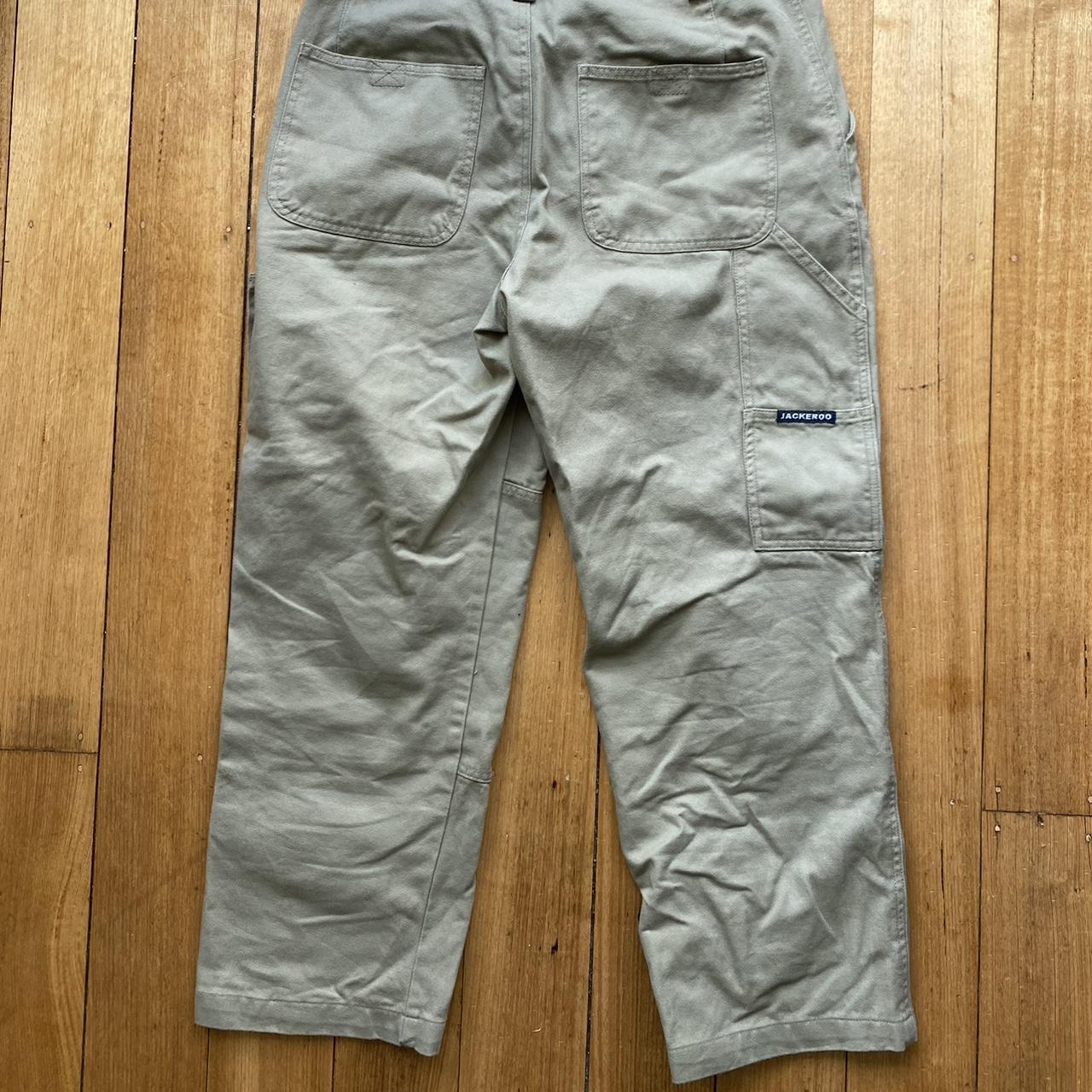 jackaroo beige cargo pants comfy double knee... Depop