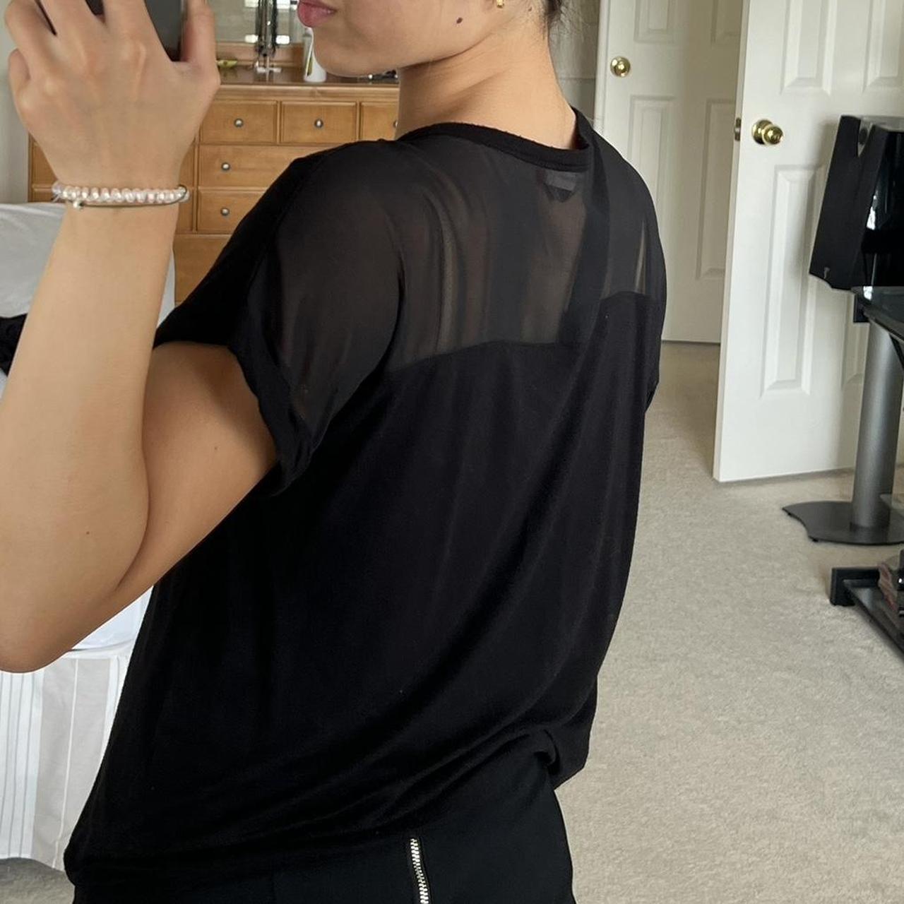 sheer black t shirt very soft flowy material Bought... Depop