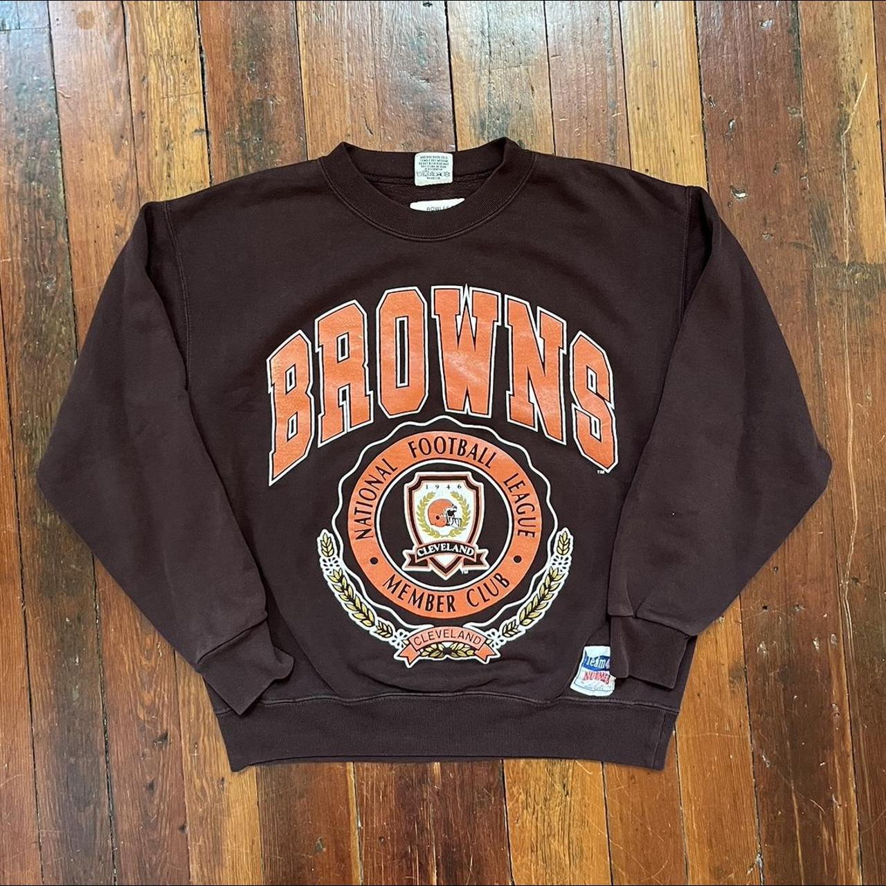 Vintage Cleveland Browns sweatshirt in brown. From - Depop