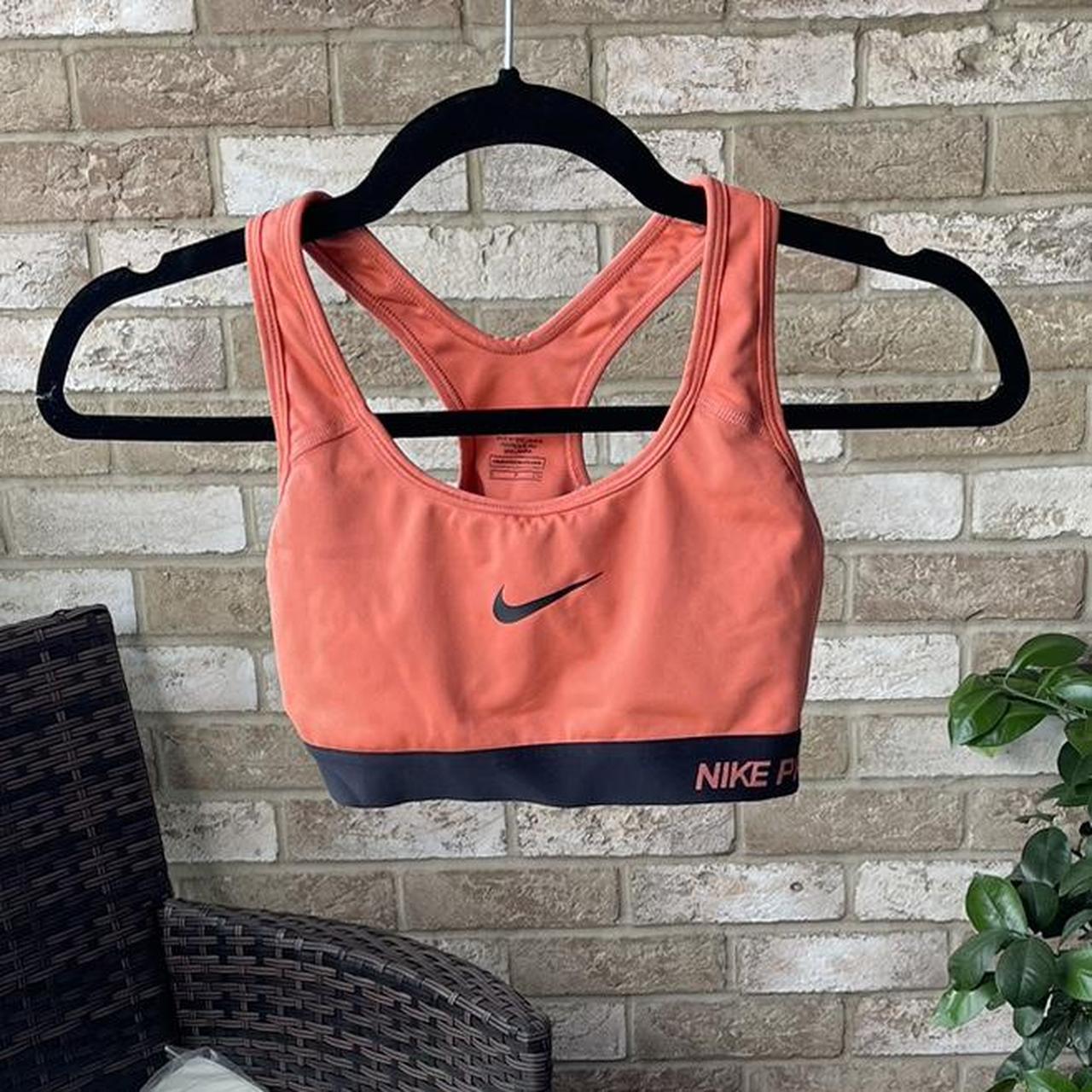 Nike Orange Sport Bra Size S - Depop