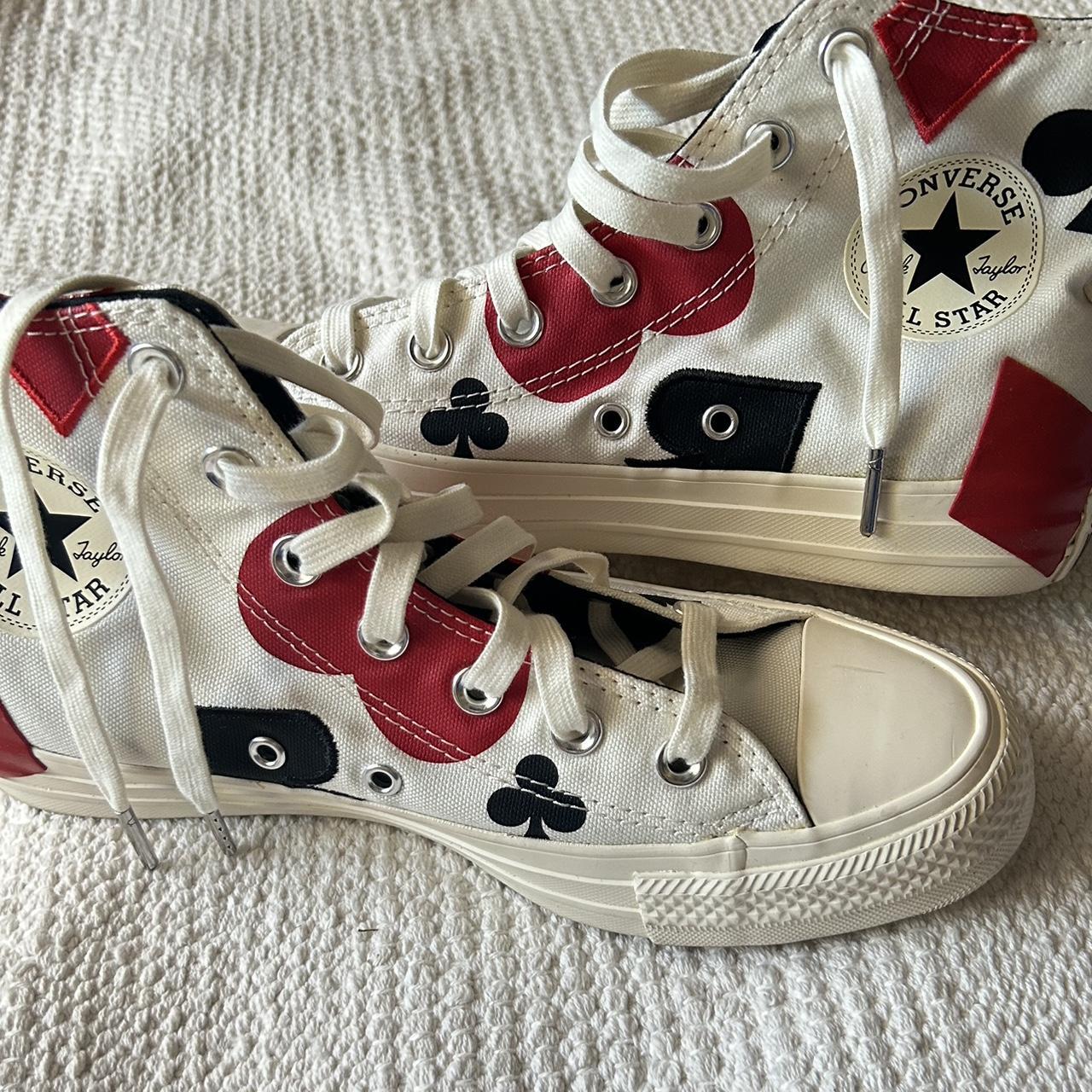Queen of Hearts Converse Chuck Taylors size 8... Depop