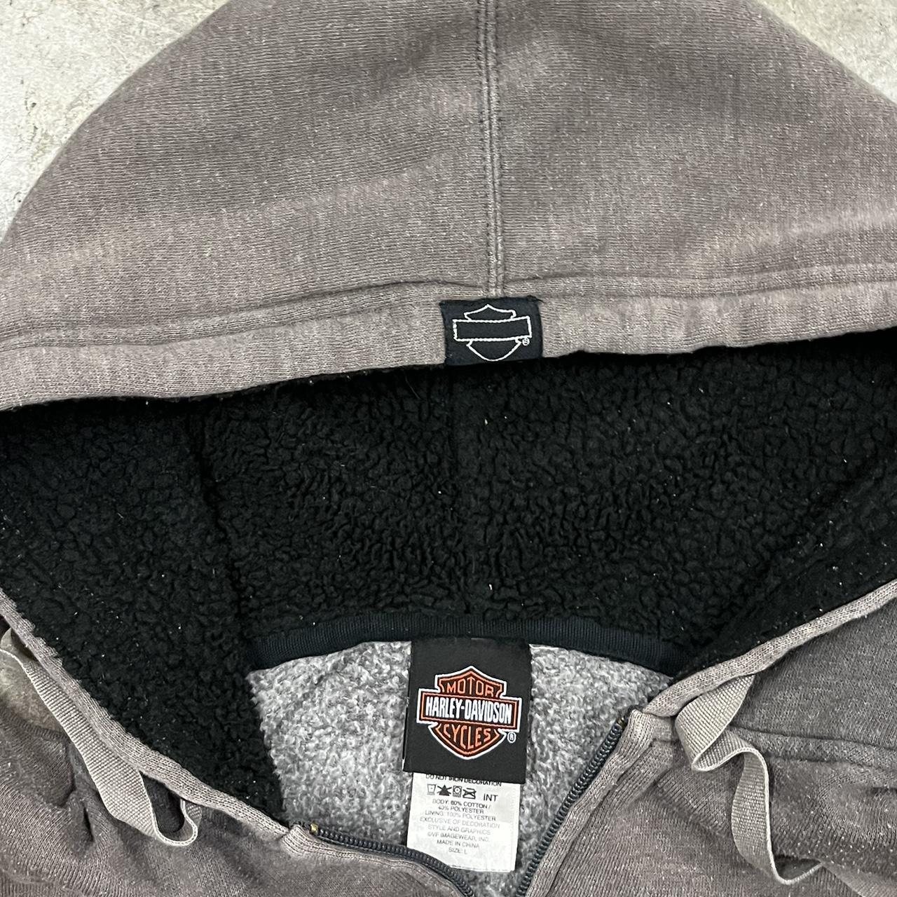 Harley Davidson Womens Grey And Black Hoodie Depop 5639