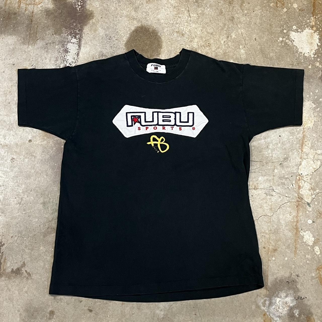 FUBU Men's Black and White T-shirt | Depop