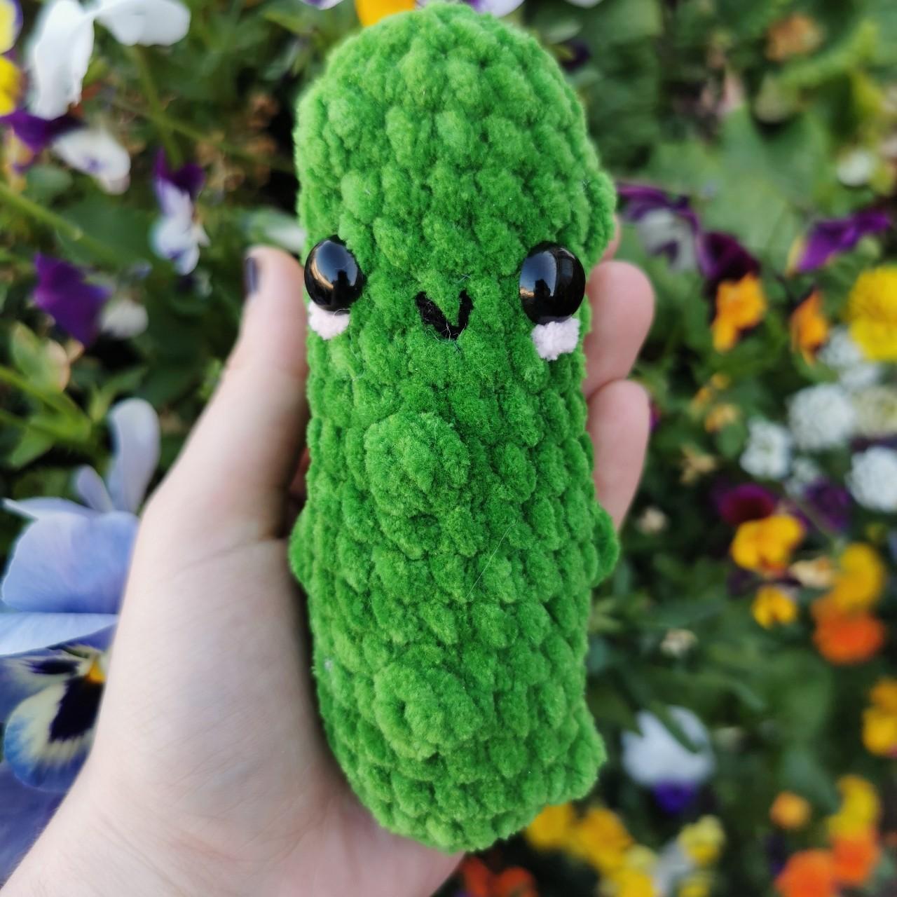 Pickle gherkin crochet super soft plush plushie... - Depop