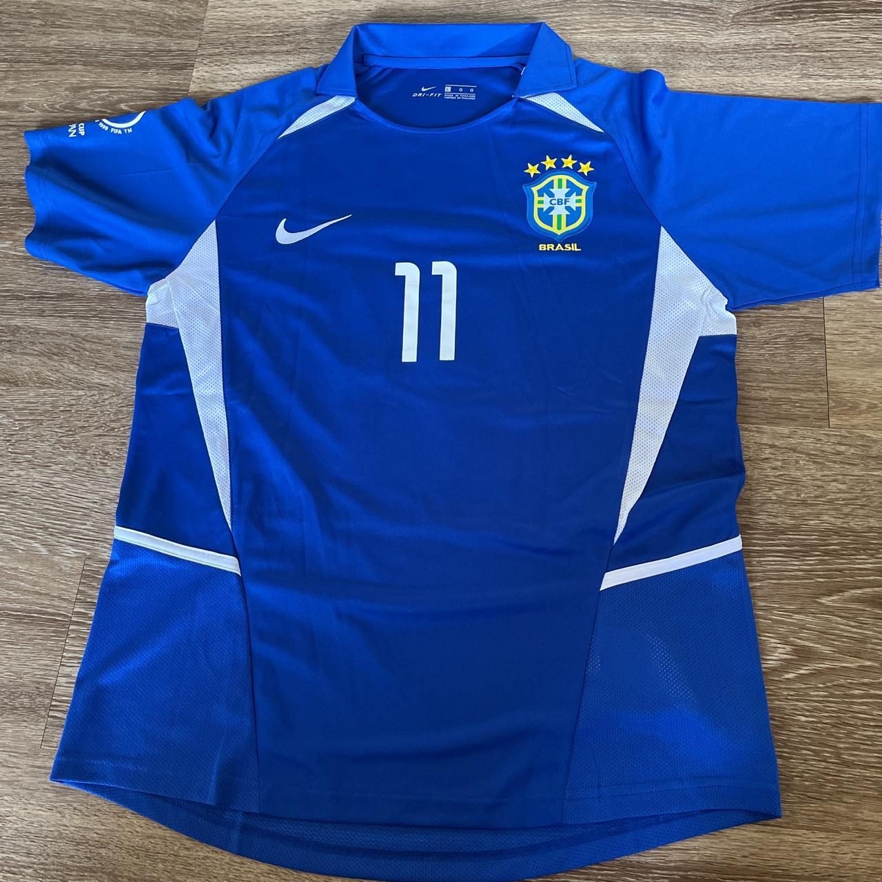 2002 Brasil Ronaldinho #11 world cup jersey size... - Depop