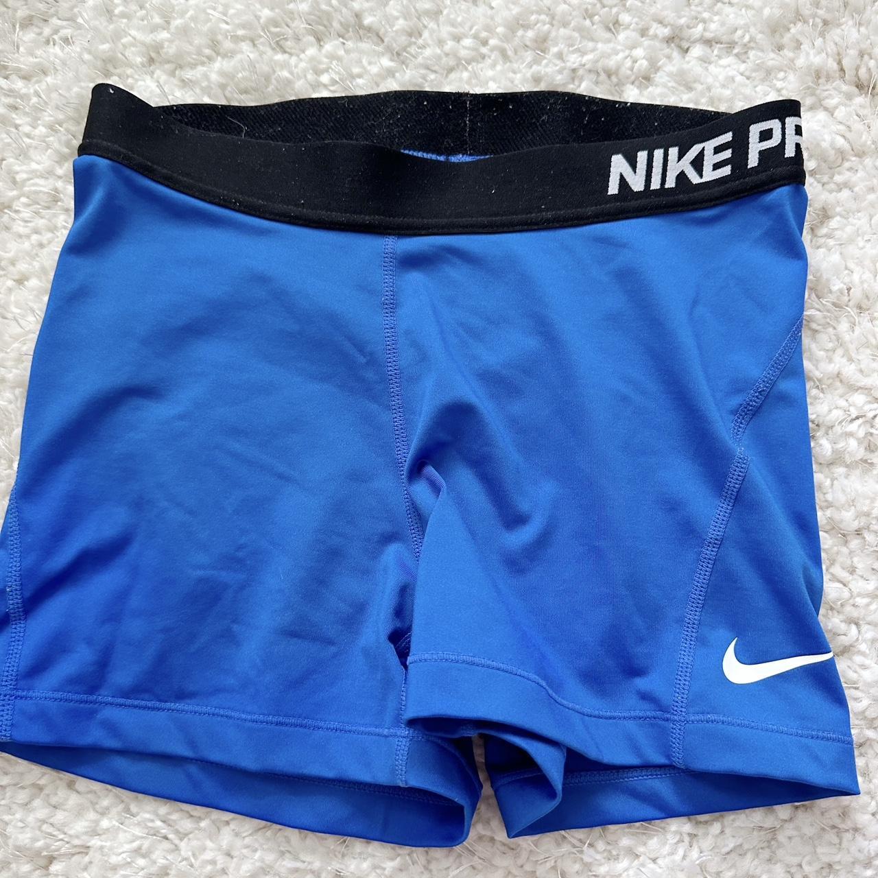 womens blue nike pro shorts