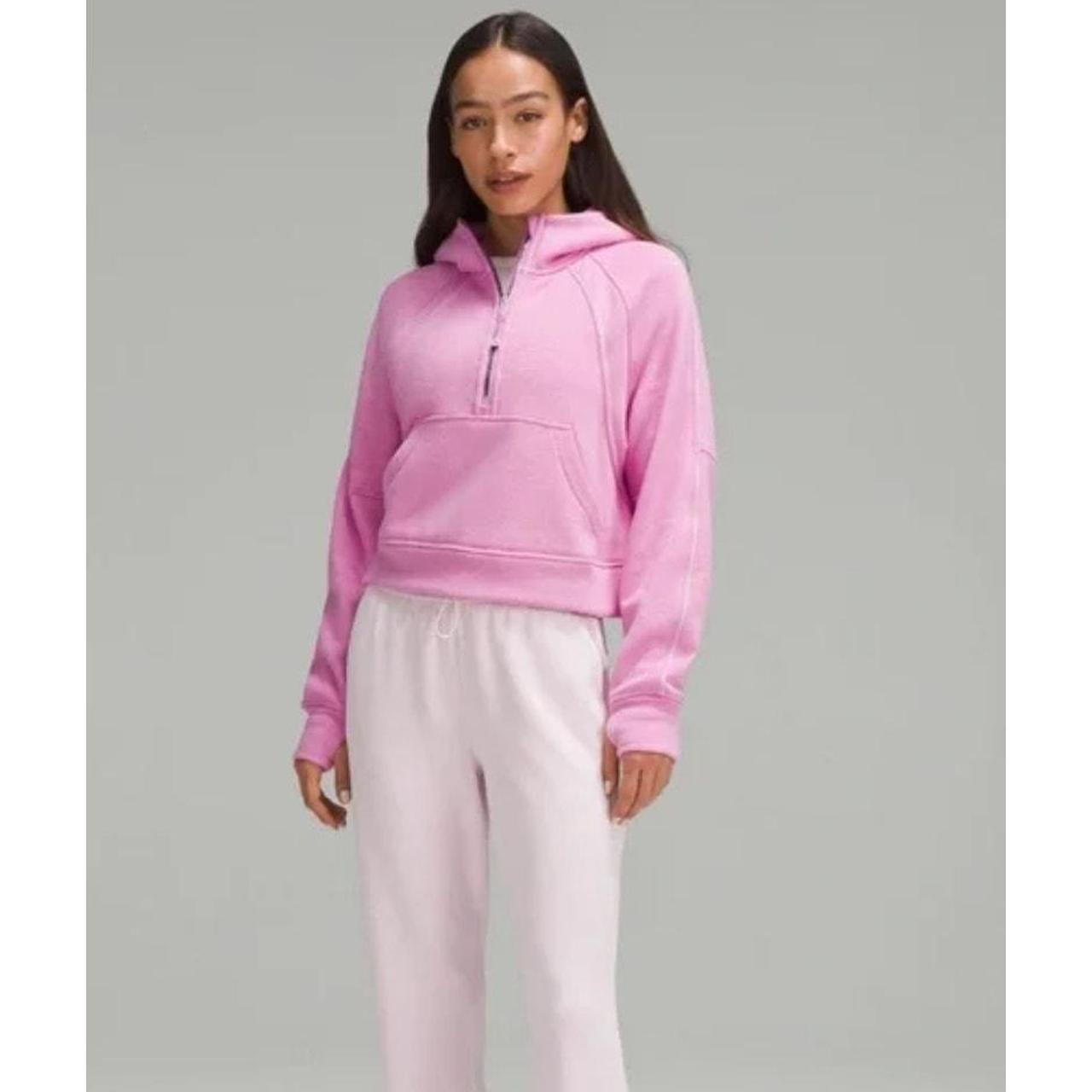 Scuba oversized newest half zip hoodie pink