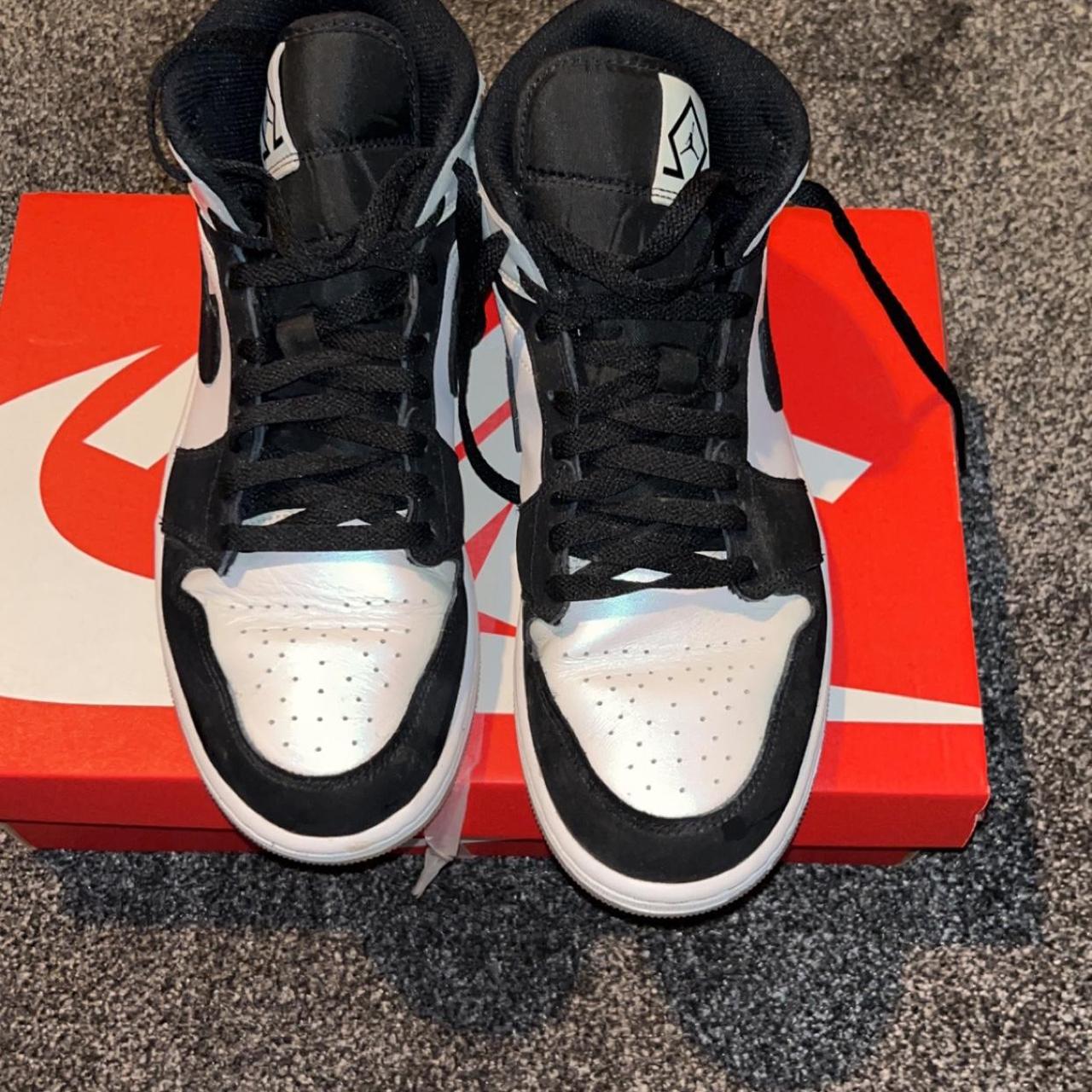 black white and mint jordans