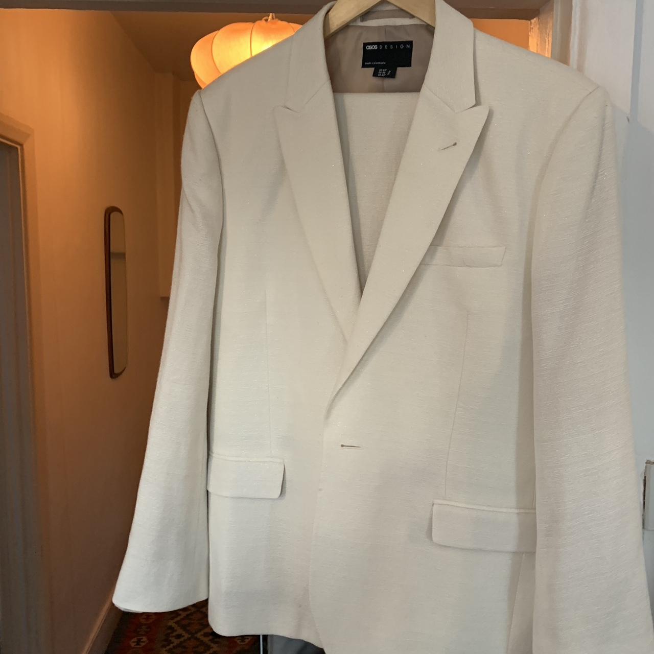 Asos Design Sparkling White Suit Single Breasted - Depop