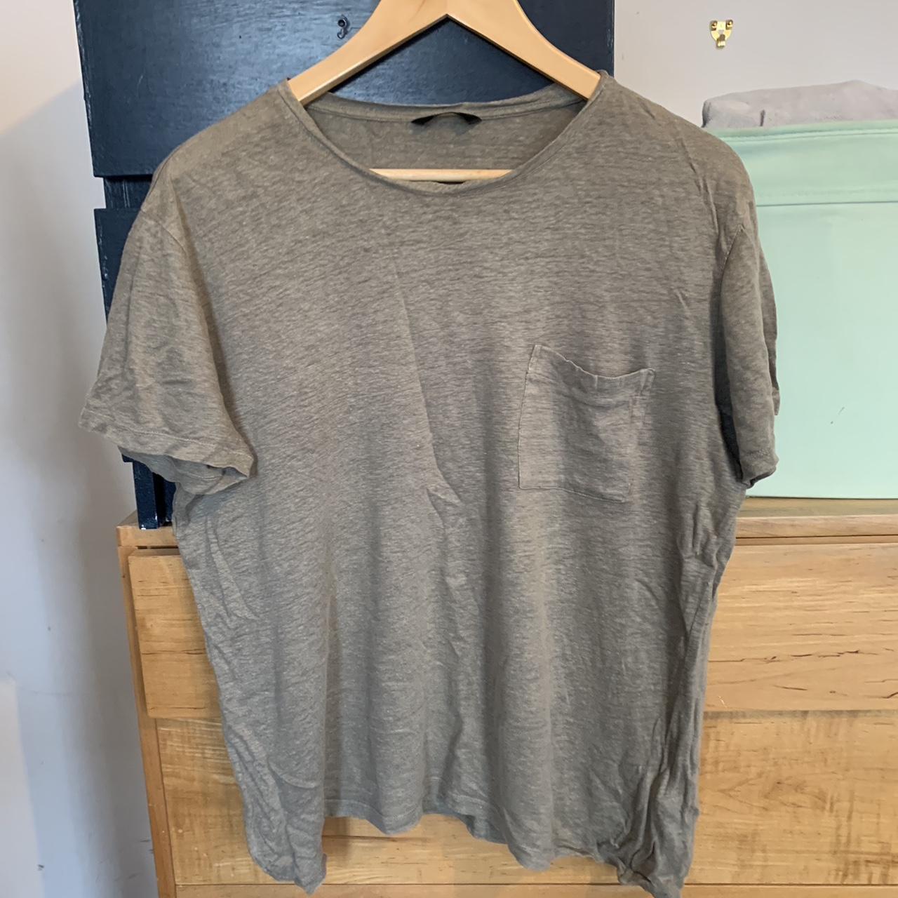 Massimo Dutti Large linen t shirt - fits more like a... - Depop