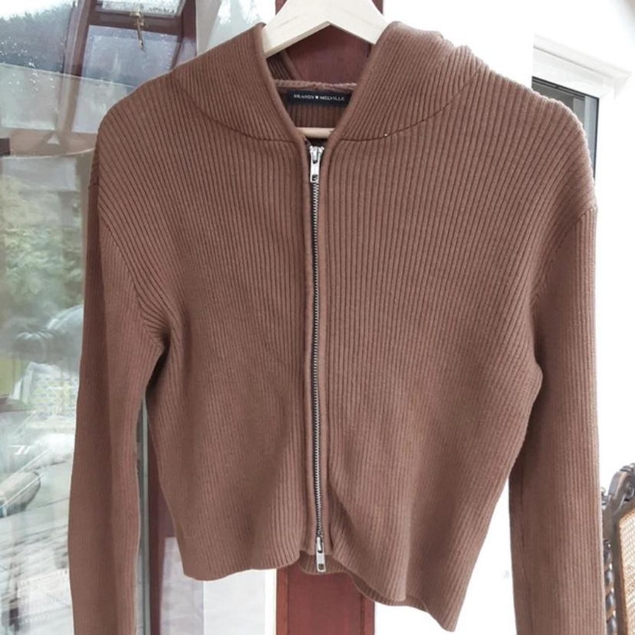 Brandy Melville Arden Hoodie Brown Arden hoodie... Depop