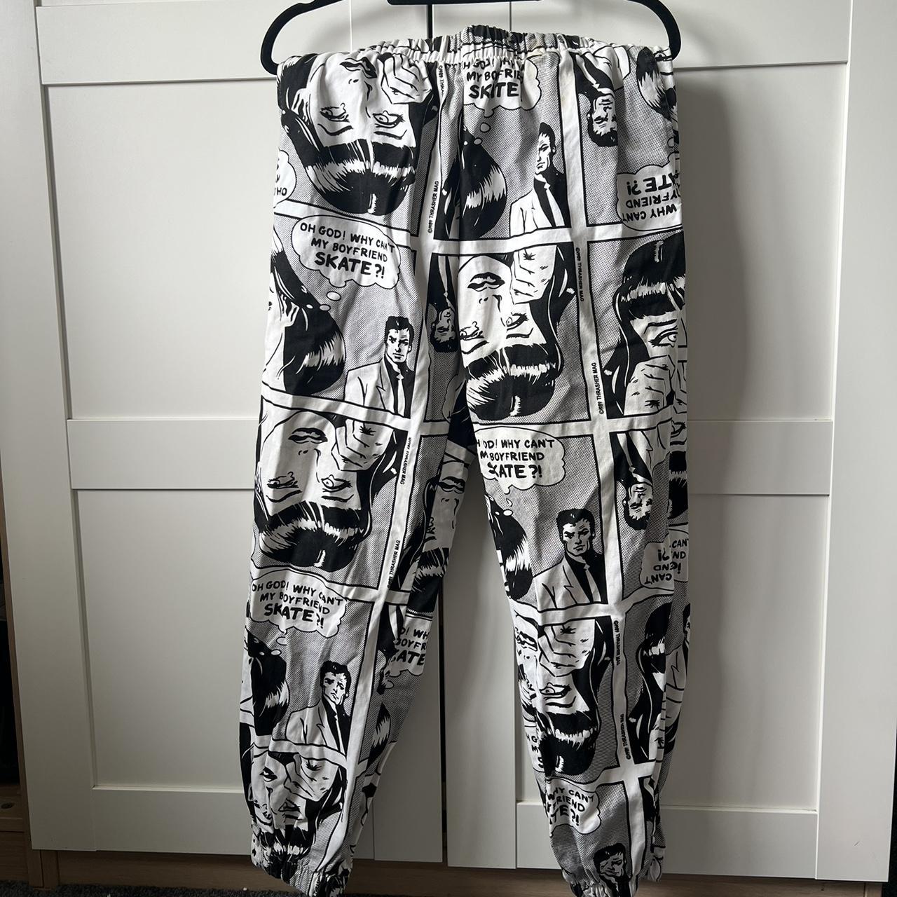 Dupe supreme x thrasher comic book style sweat pants. Depop