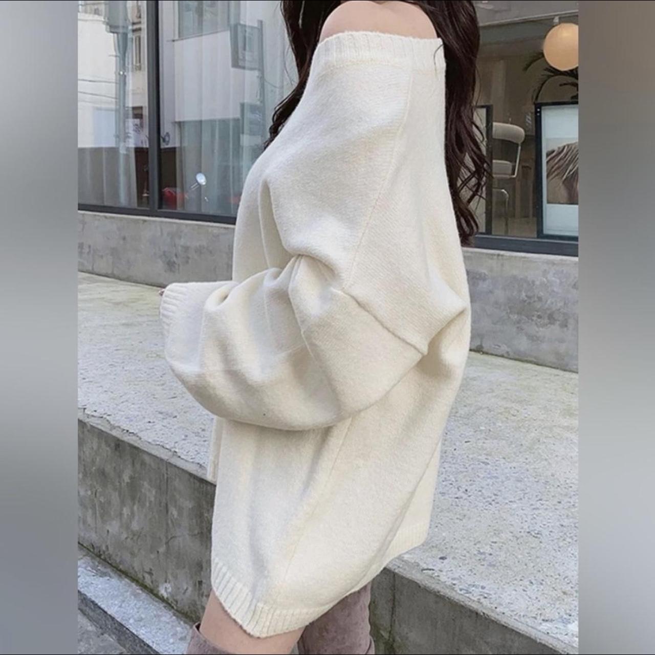 DAZY V-neck Drop Shoulder Sweater Dress - Depop