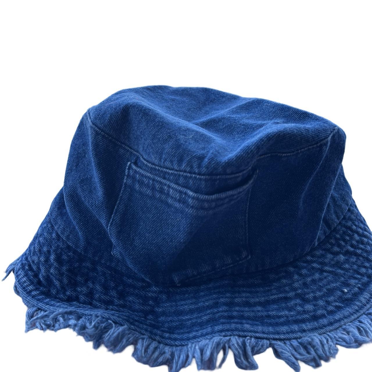 90s/Y2kBlue denim bucket hat with fringe and Depop