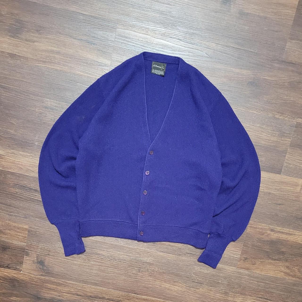 JCPenney Men's Navy and Purple Cardigan | Depop