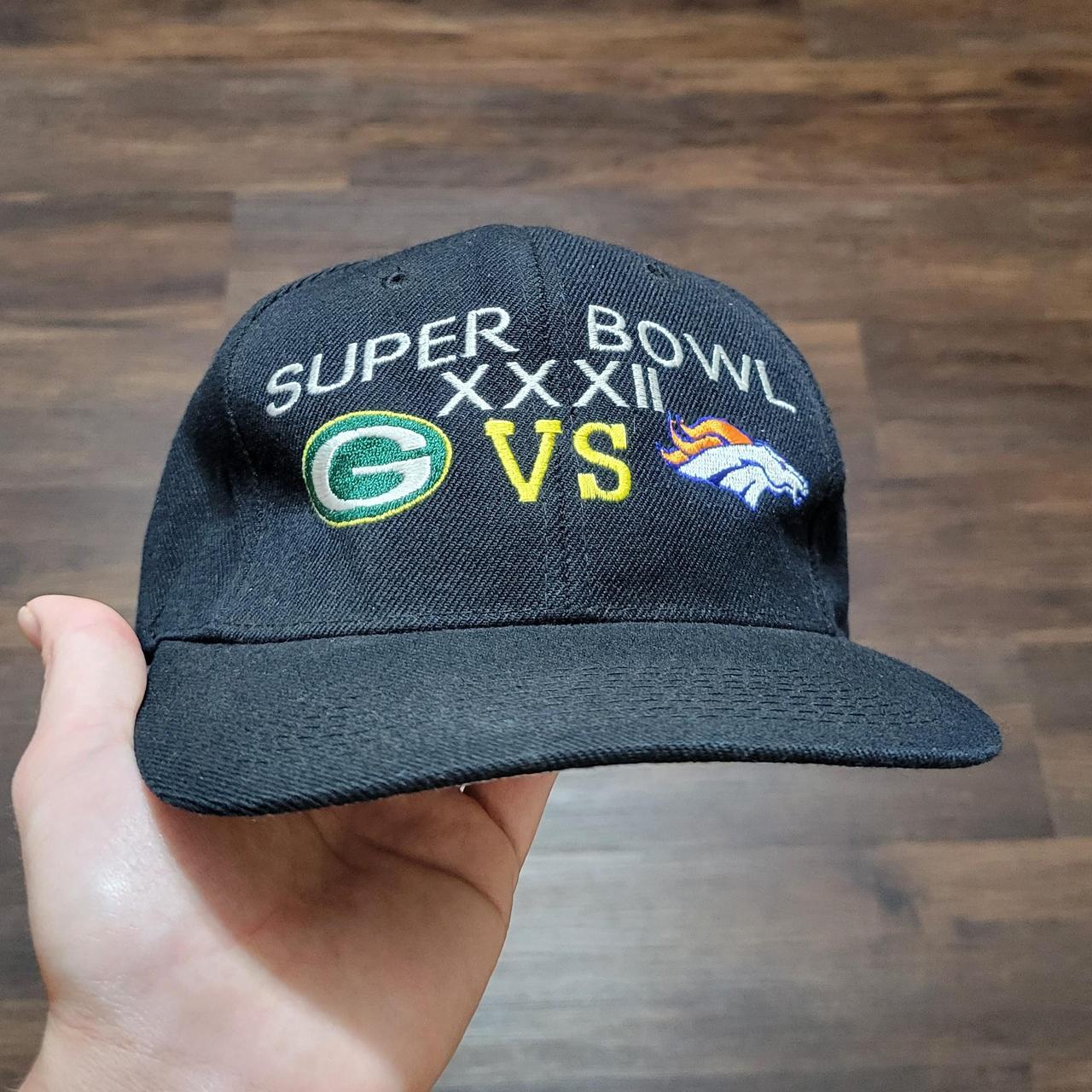 Vintage Super Bowl XXXII Snapback Hat Denver BRONCOS Vs Green 