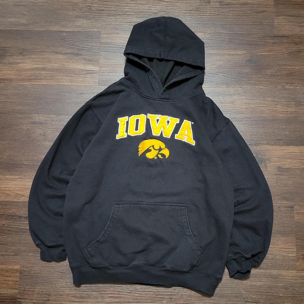 Y2K University of Iowa Hawkeyes Black Embroidered... - Depop