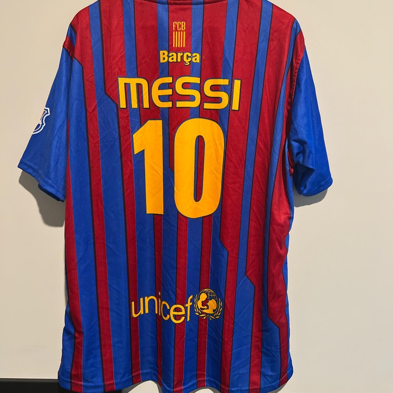 UEFA Champions League Barcelona Messi jersey Sz XL... - Depop