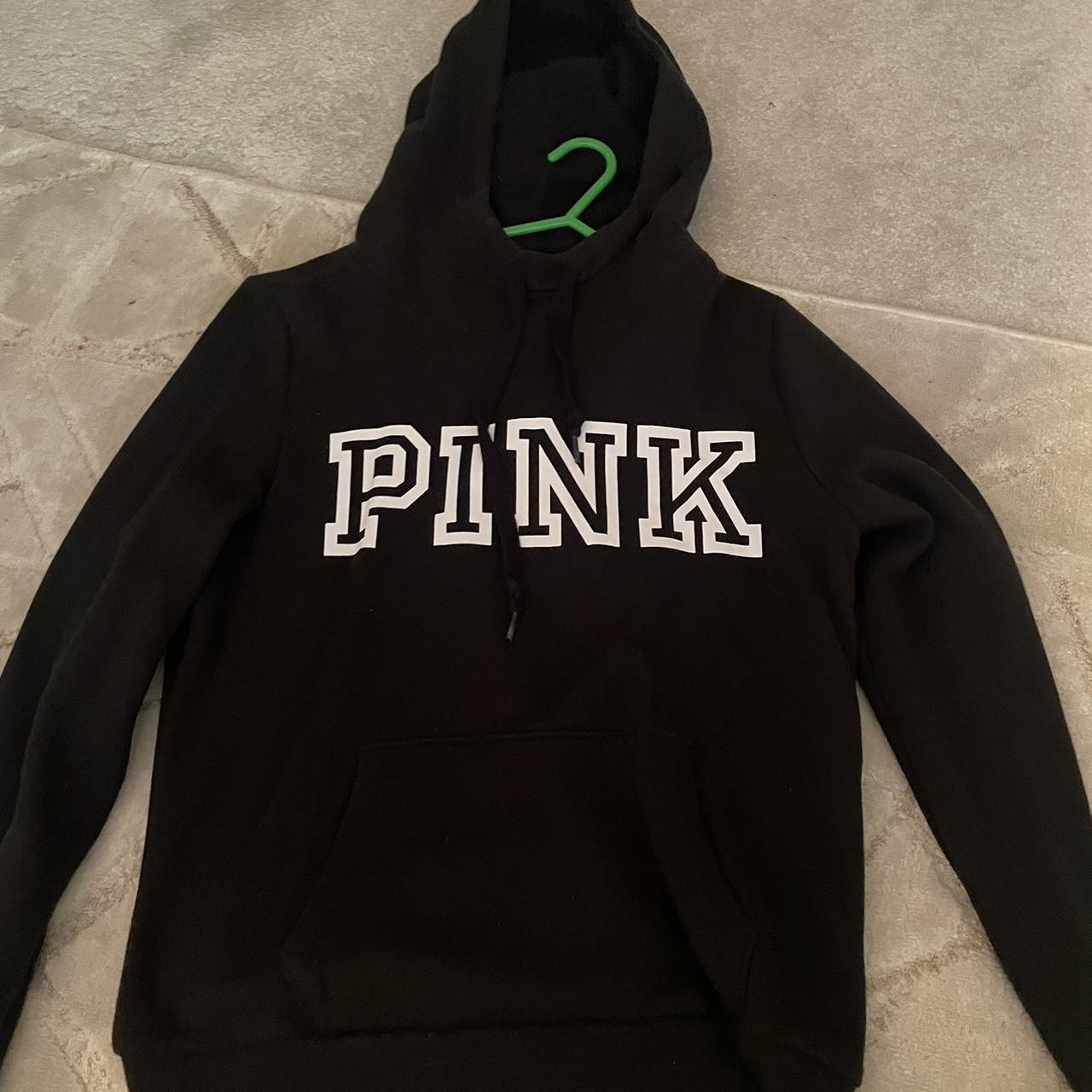 Victoria secret pink hoodie, fleece hood, size small - Depop