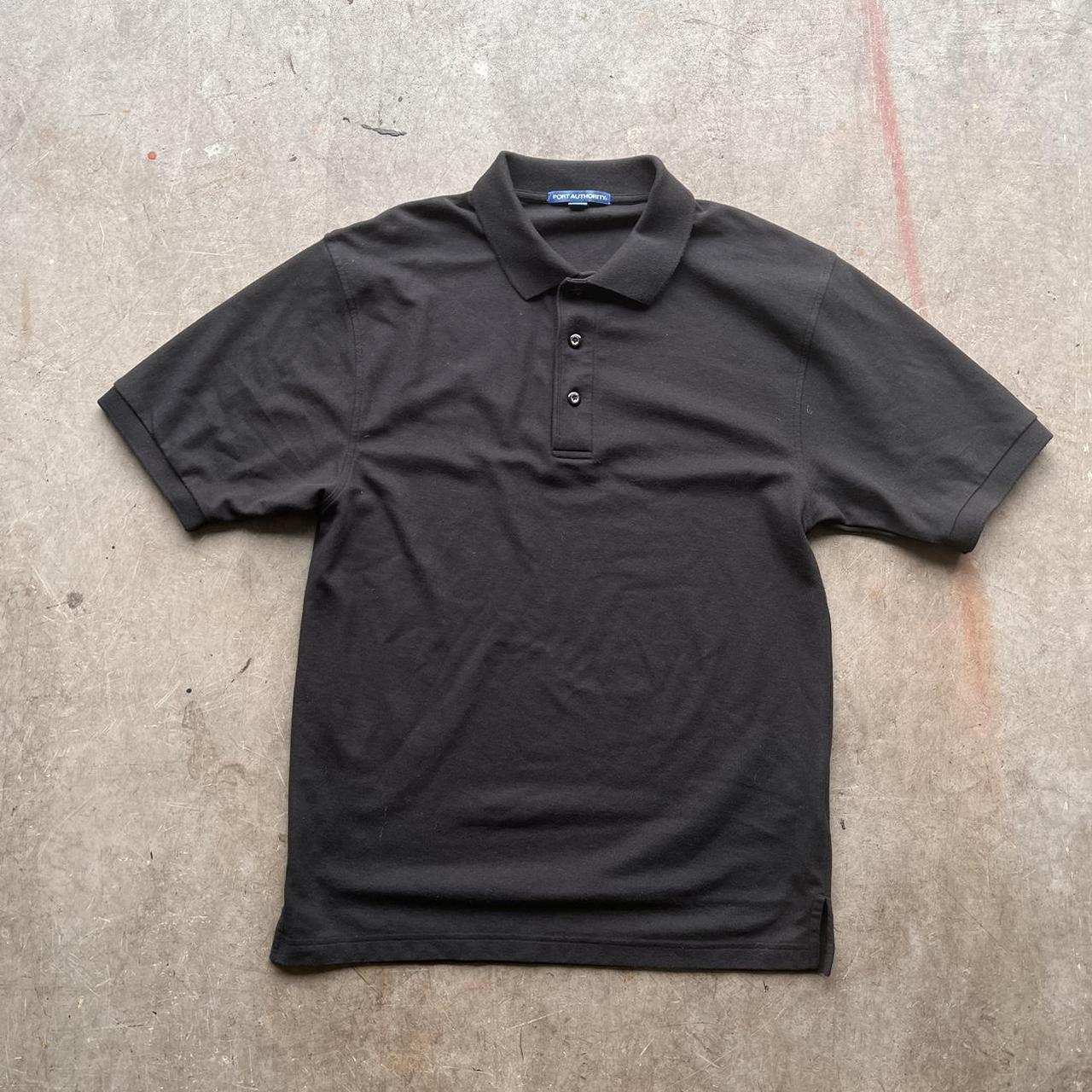 Port Authority Men's Black Polo-shirts | Depop