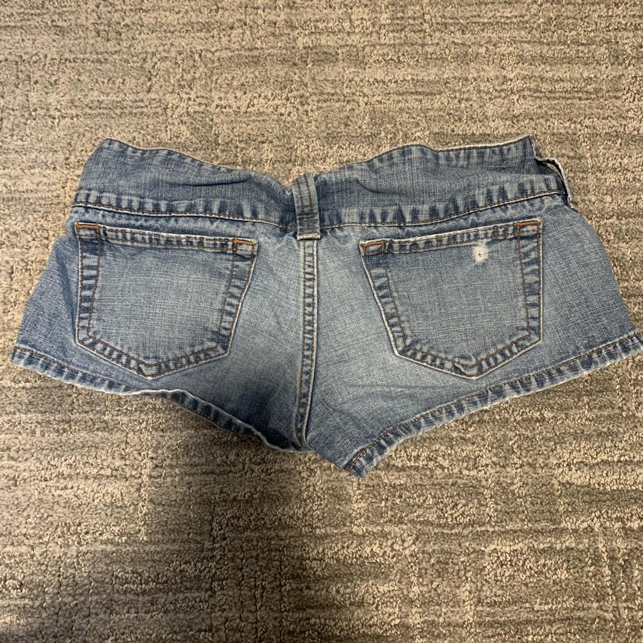 micro mini denim shorts 14 waist best fits an... - Depop