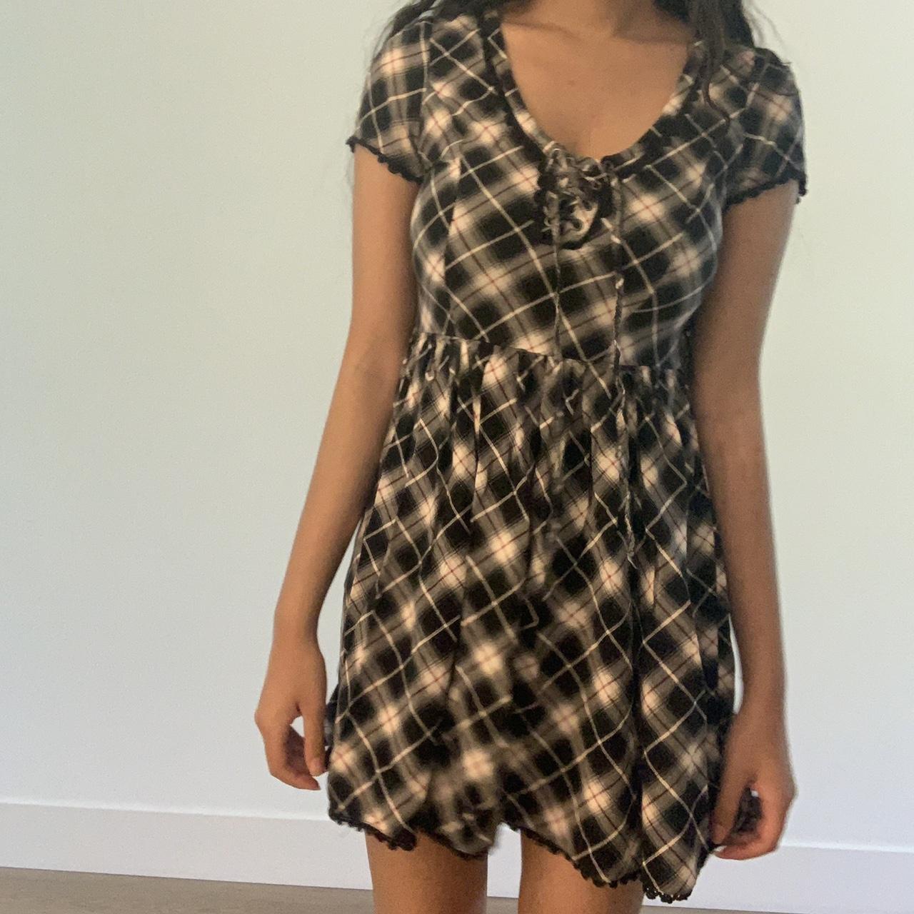 vintage hot topic plaid dress 26 waist , 28 length... Depop