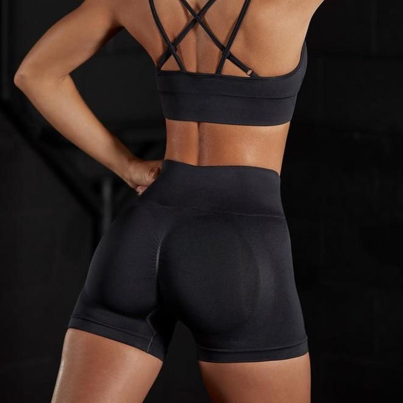 Invigorate - Seamless High Waist Mini Shorts in Black