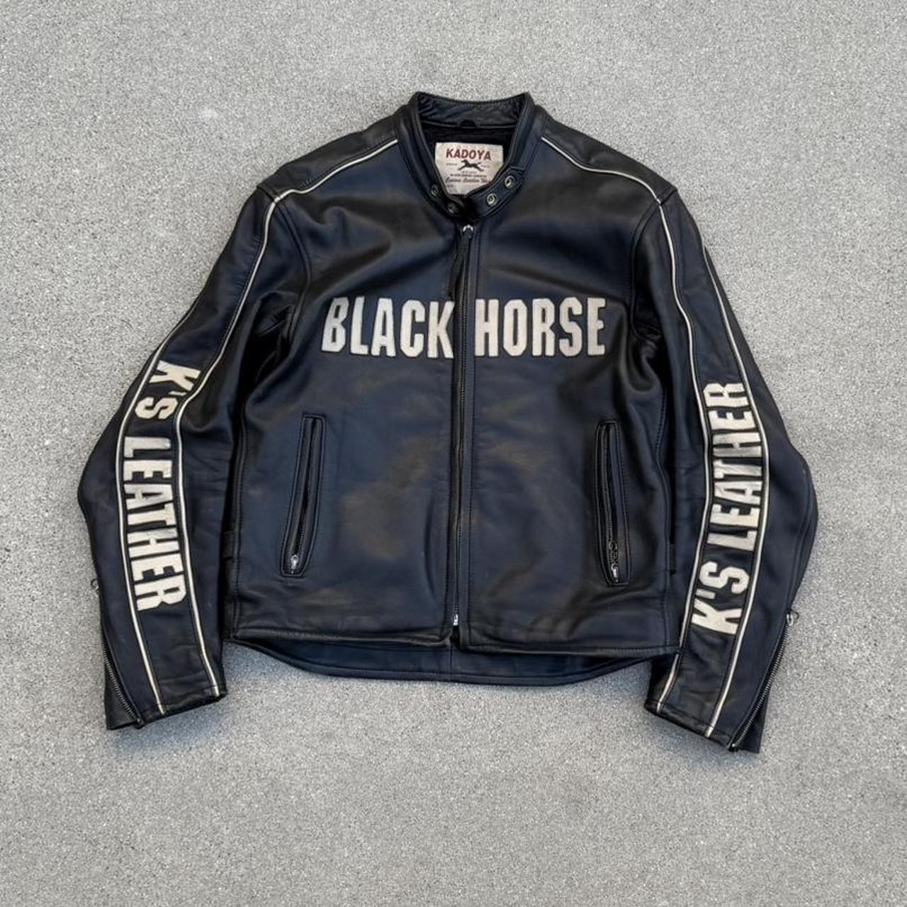 kadoya black horse leather motorcycle